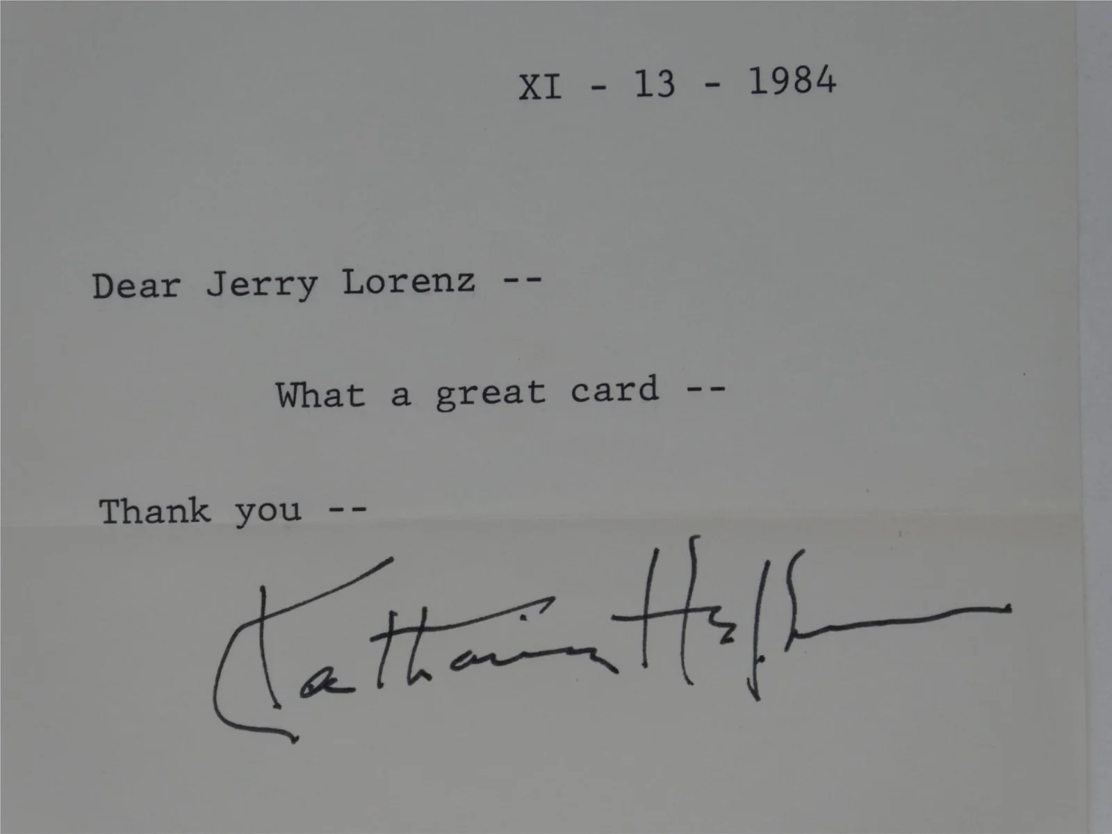Katherine Hepburn — Katharine Hepburn Signed Typed Letter TLS Autographed 6x8 w/ Envelope, JSA COA, image 3