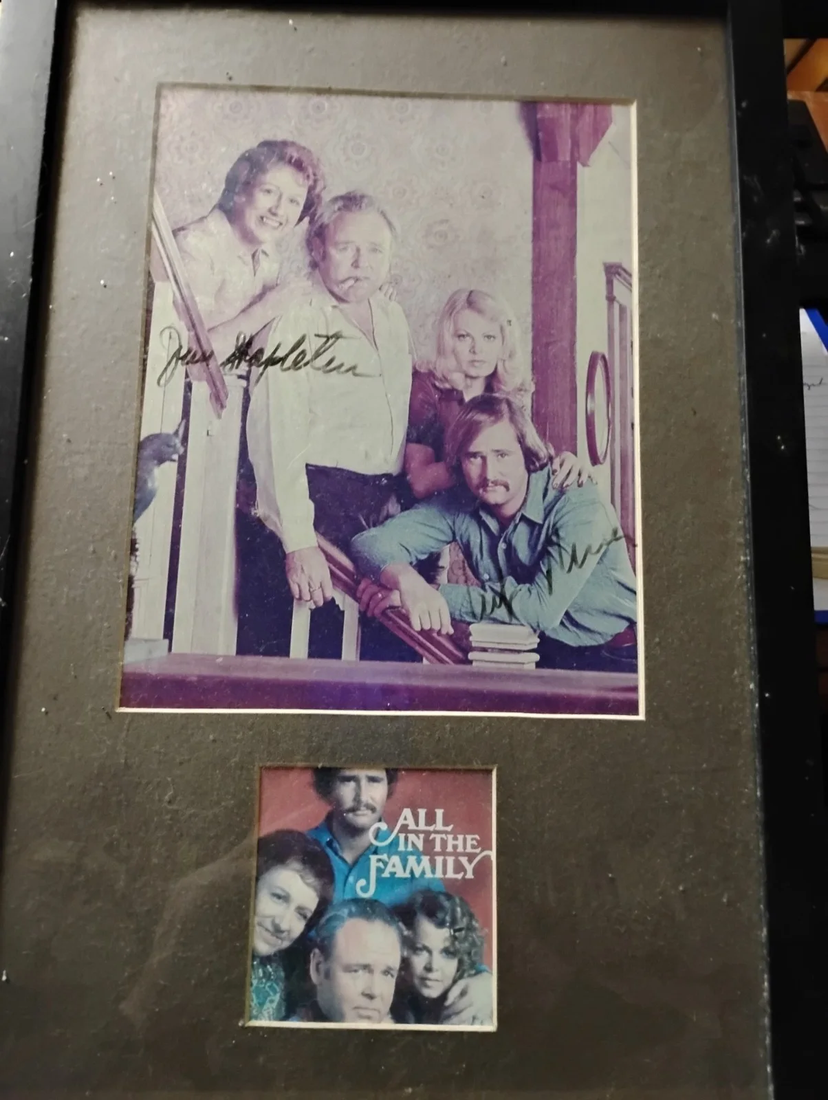 Rob Reiner, Jean Stapleton — All in the Family, Rob Reiner Jean Stapleton signed framed, matted