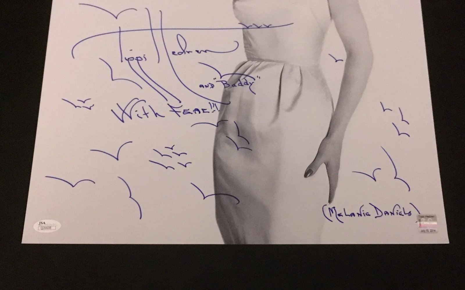 Tippi Hedren — TIPPI HEDREN SIGNED & INSCRIBED THE BIRDS 16x20 PHOTO JSA COA ALFRED HITCHCOCK, изображение 4