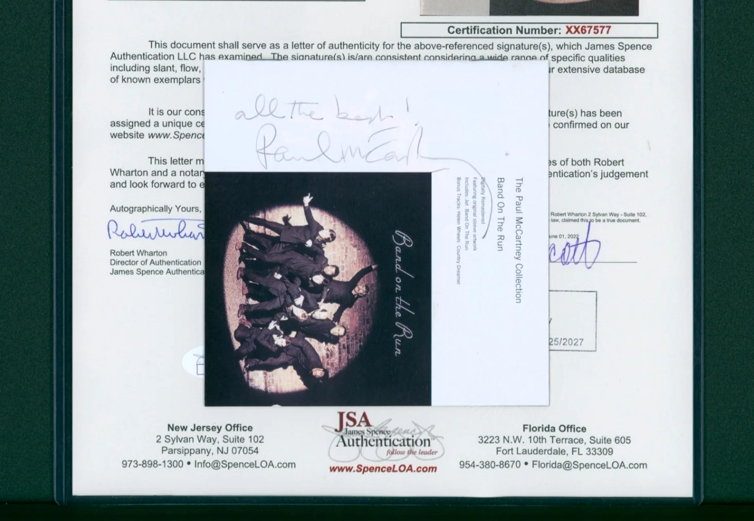 PAUL McCARTNEY AUTOGRAPHED BAND ON THE RUN CD BOOKLET SIGNED w/JSA COA LOA WINGS, image 2
