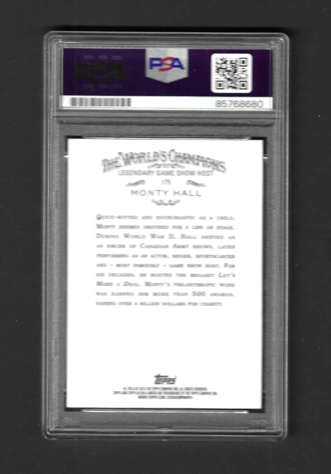 Monty Hall d. 2017 RIP — Monty Hall TV Star Signed 2013 A&G Card PSA DNA Certified Authentic Auto, изображение 2