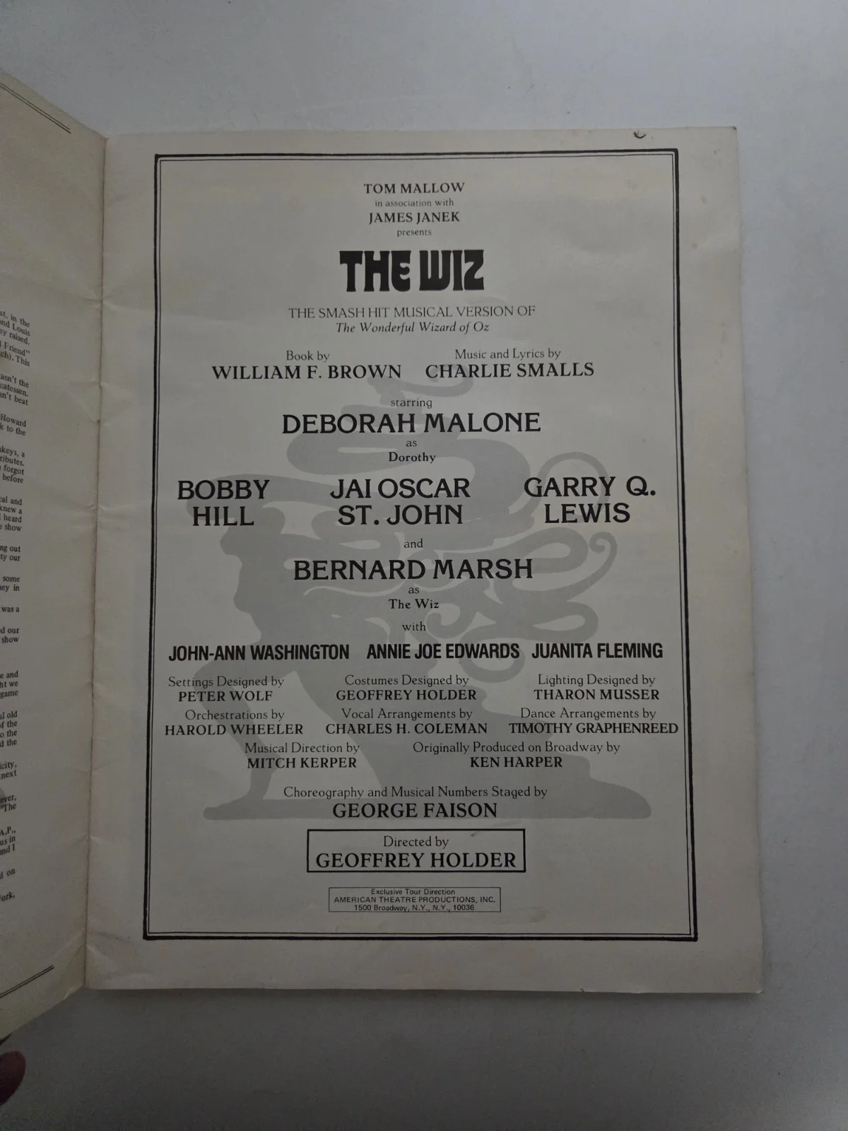 The Wiz Playbill Autographed Souvenir Paperback Broadway Book, изображение 2