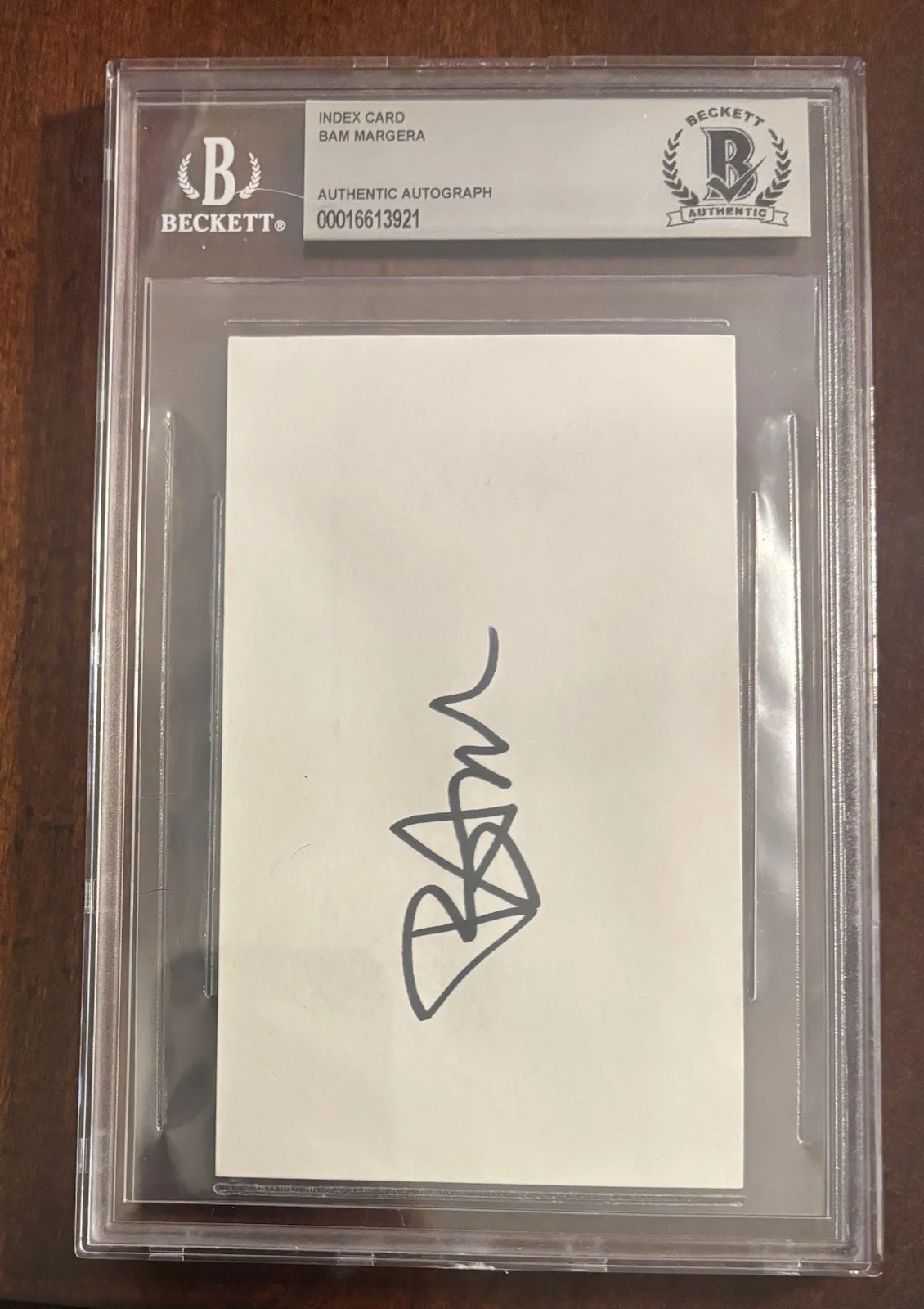 Bam Margera Signed Index Card Auto Jackass MTV Skateboarder Beckett BAS COA, изображение 2