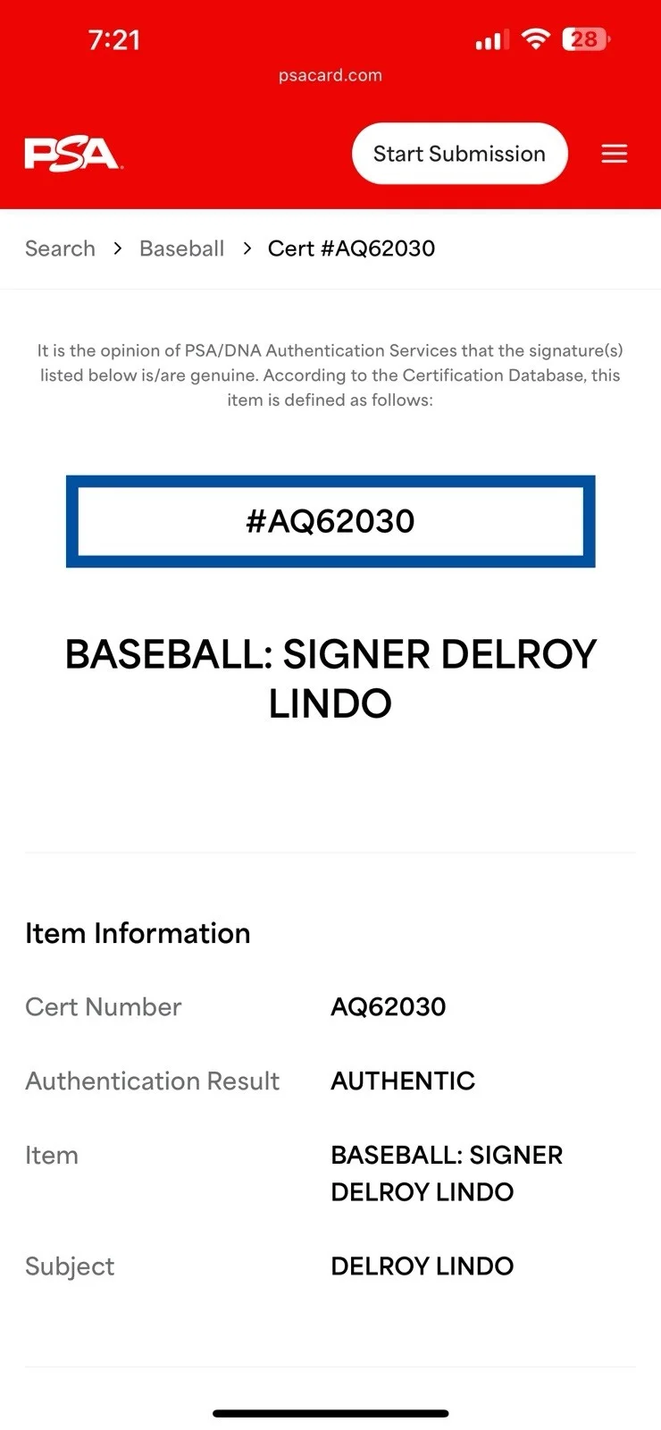Delroy Lindo — Delroy Lindo Signed Baseball PSA DNA Autographed Sinners Malcolm X, image 4
