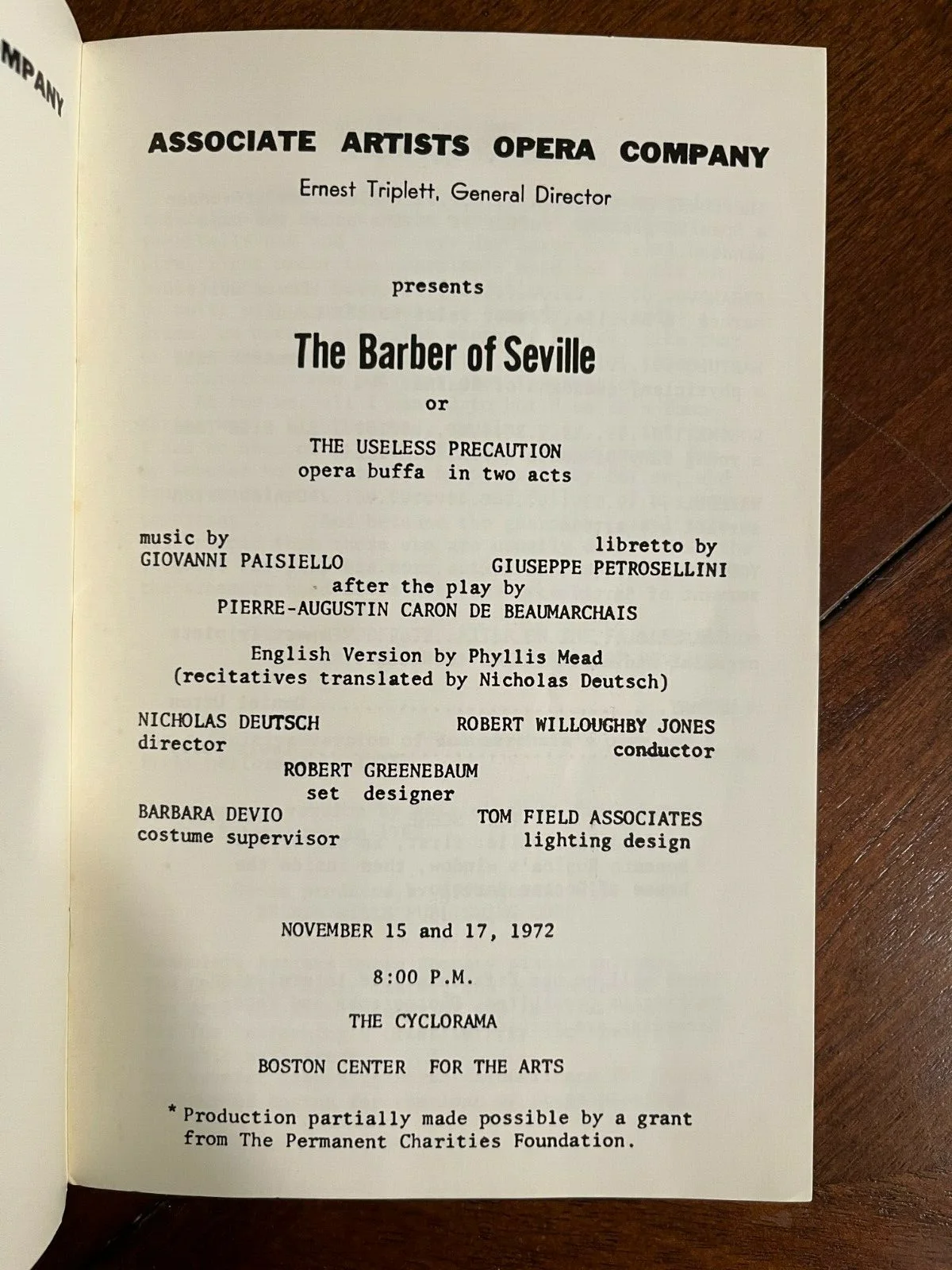 The Barber of Seville guide 1973 Associate Artists Opera Boston, image 2