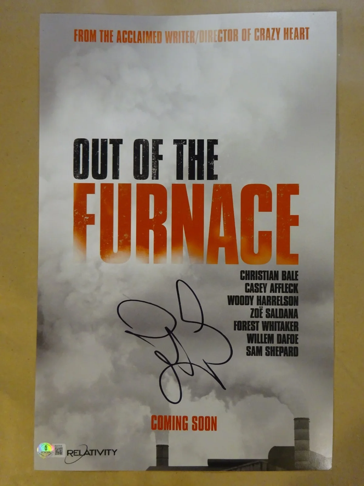 Zoe Saldana — Signed Zoe Saldana Autographed 11"x17" Out Of The Furnace Photo Beckett BAS COA