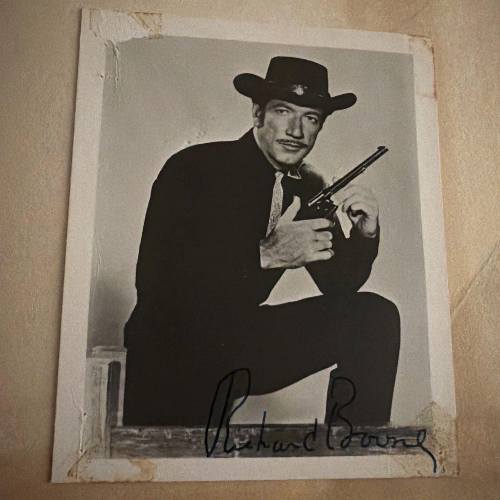 Richard Boone Signed 4x5 Photo Autograph Have Gun Will Travel Paladin, изображение 3