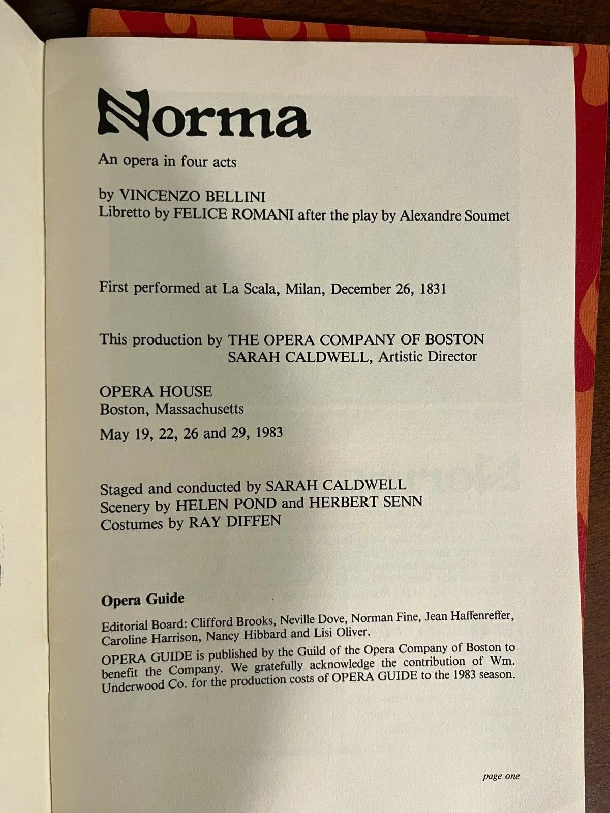 Norma Guide Opera Company of Boston 1983, image 2