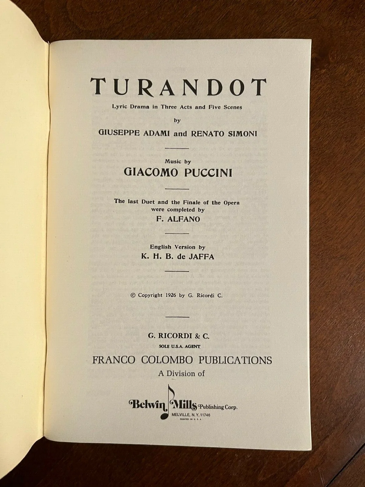 Metropolitan Opera Turandot Libretto Puccini, image 2