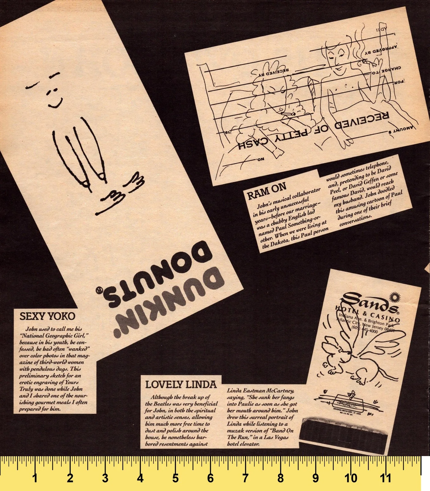 John Lennon Paul McCartney Rare Art & Notes Printed Page Music Memorabilia Rock, изображение 3