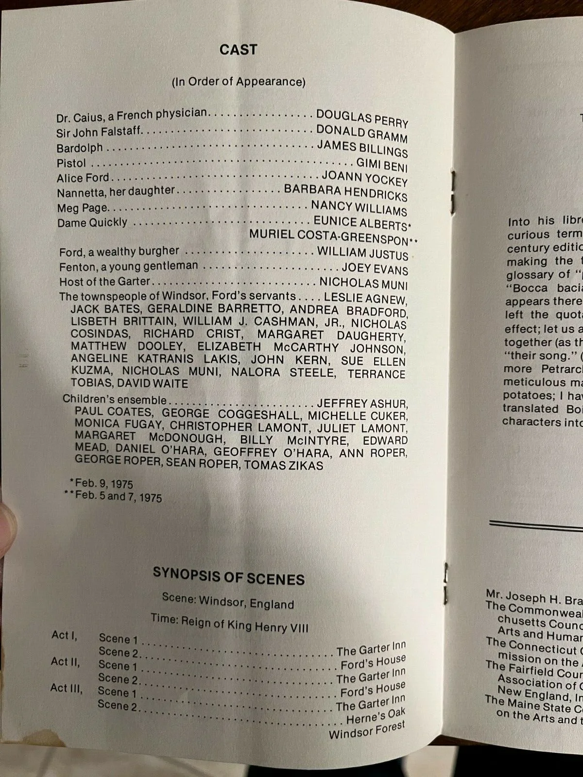 Falstaff Opera Company of Boston 1975 season, изображение 2