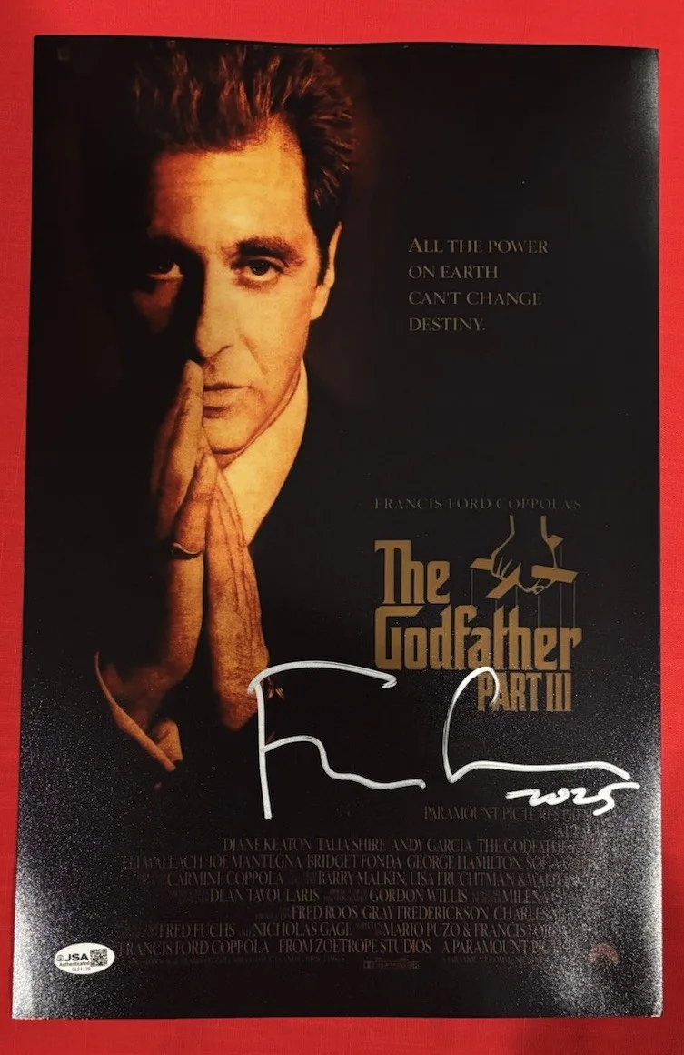 Francis Ford Coppola — Francis Ford Coppola THE GODFATHER PART III 11X17 Photo Signed Autographed JSA