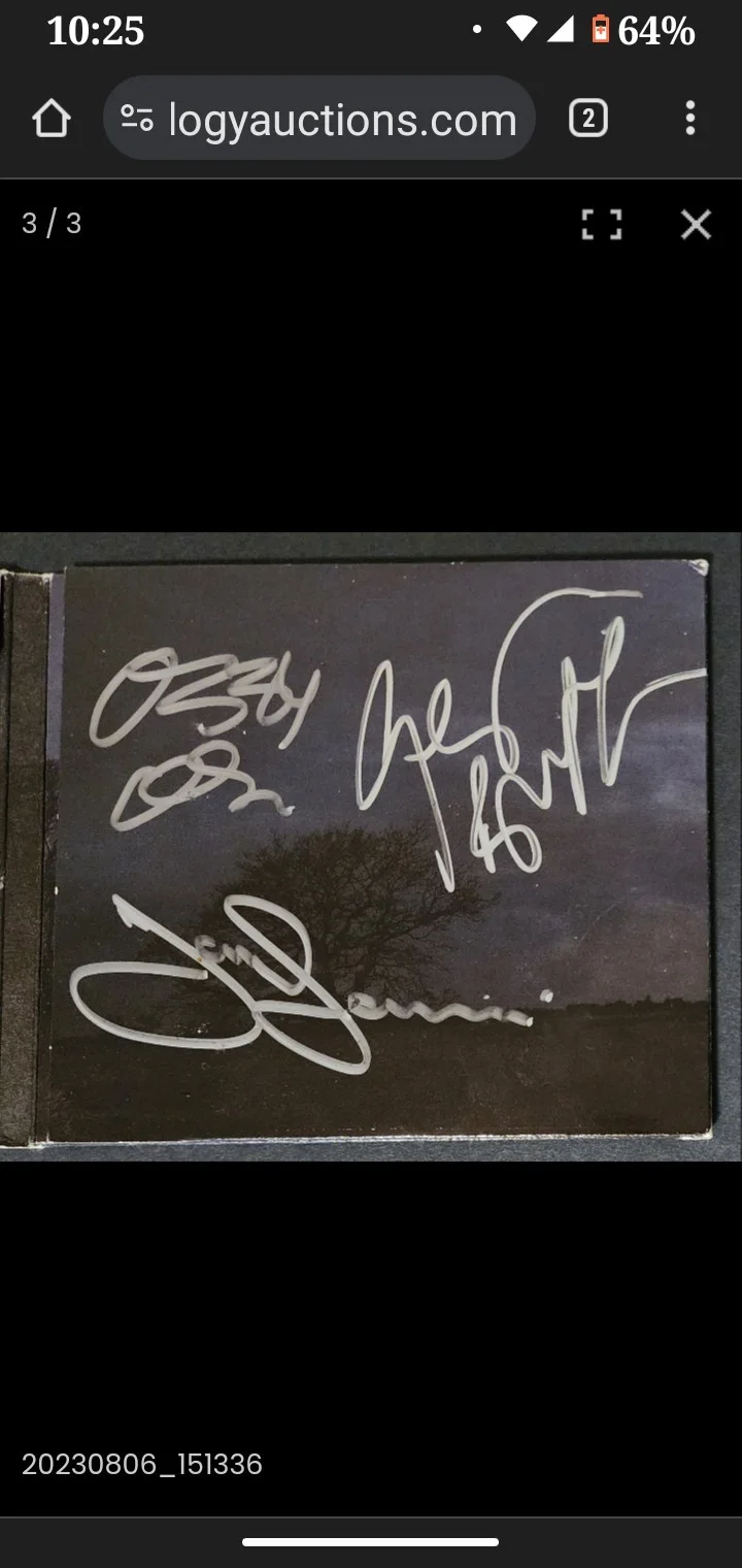 Black Sabbath Autographed Lucky Leather Inc. Jacket & Signed CD Booklet, image 2