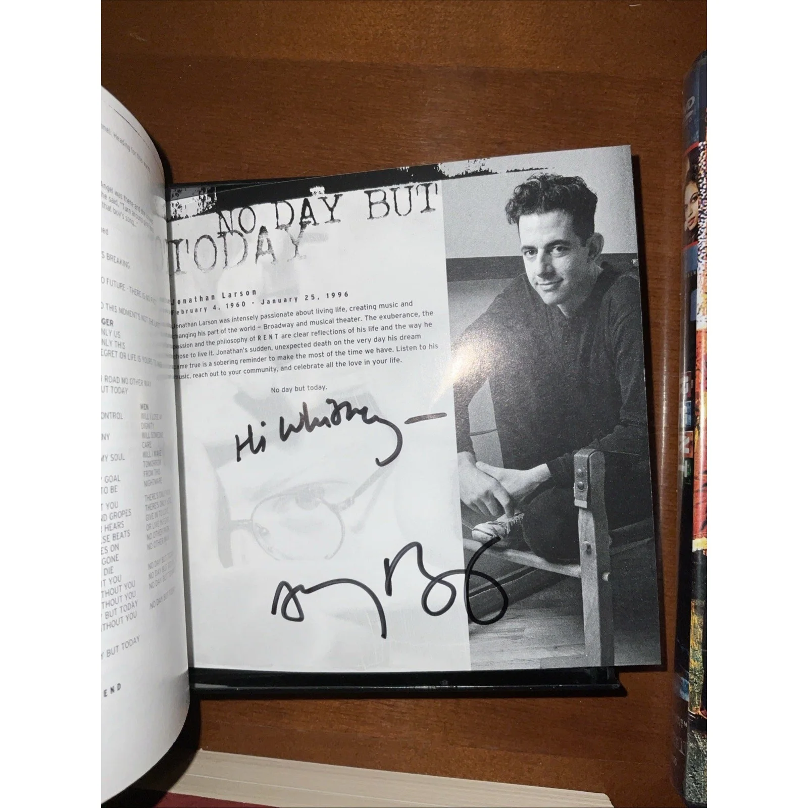 Anthony Rapp — ANTHONY RAPP SIGNED RENT DVD & CD WITHOUT YOU BIOGRAPHY, image 3