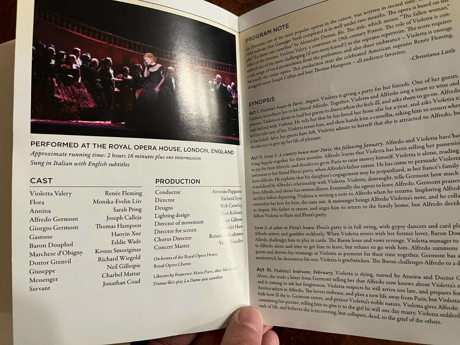 Opera in Cinemea La Traviata Royal Opera House booklet, image 2