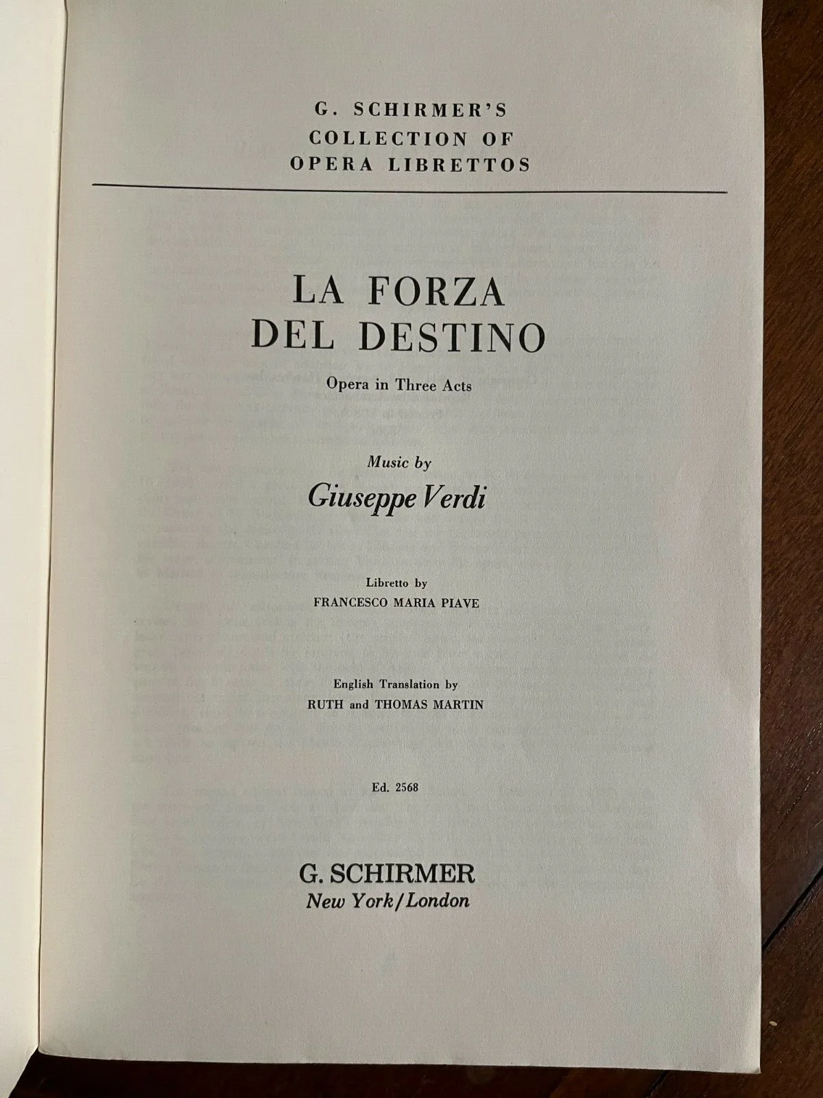 La Forza Del Destino Libretto Metropolitan Opera, image 2