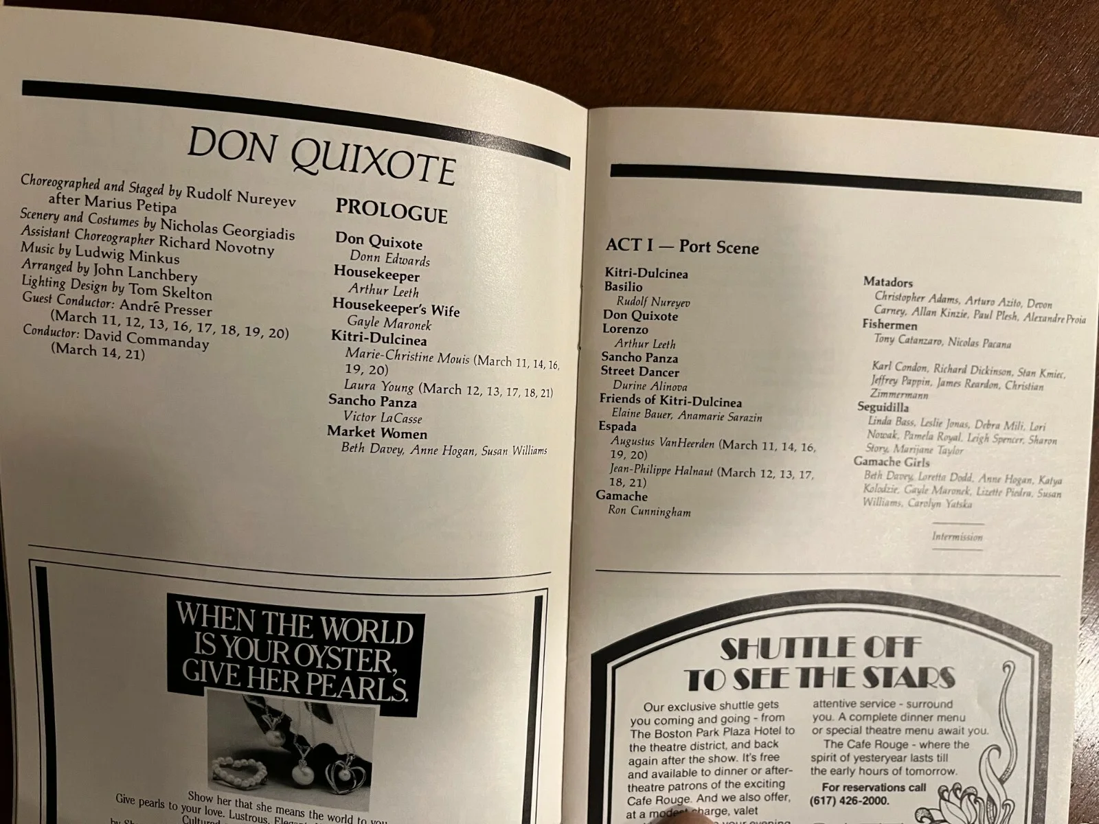 Don Quixote Boston Ballet Nureyev March 1982 theatre bill, изображение 2