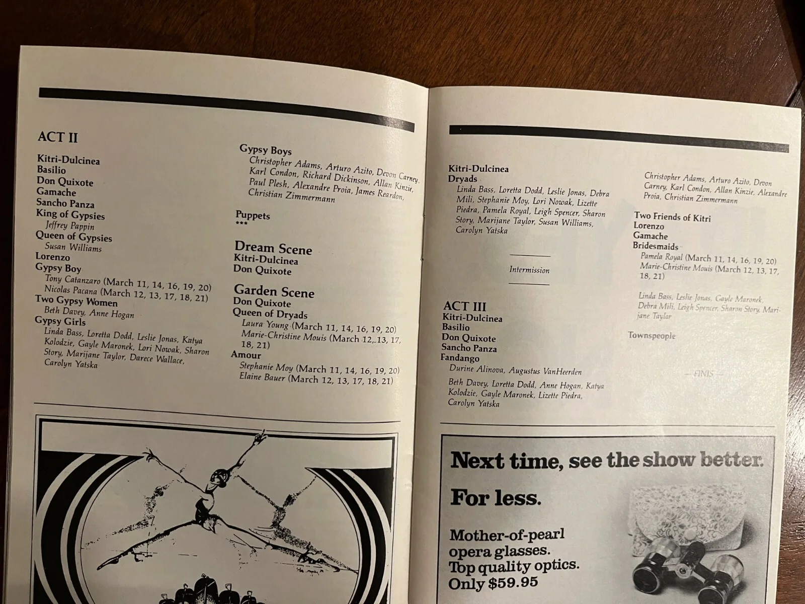 Don Quixote Boston Ballet Nureyev March 1982 theatre bill, изображение 3