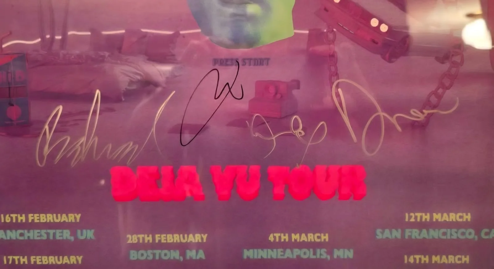 RARE Glass Animals Deja Vu Tour Poster SIGNED, изображение 2