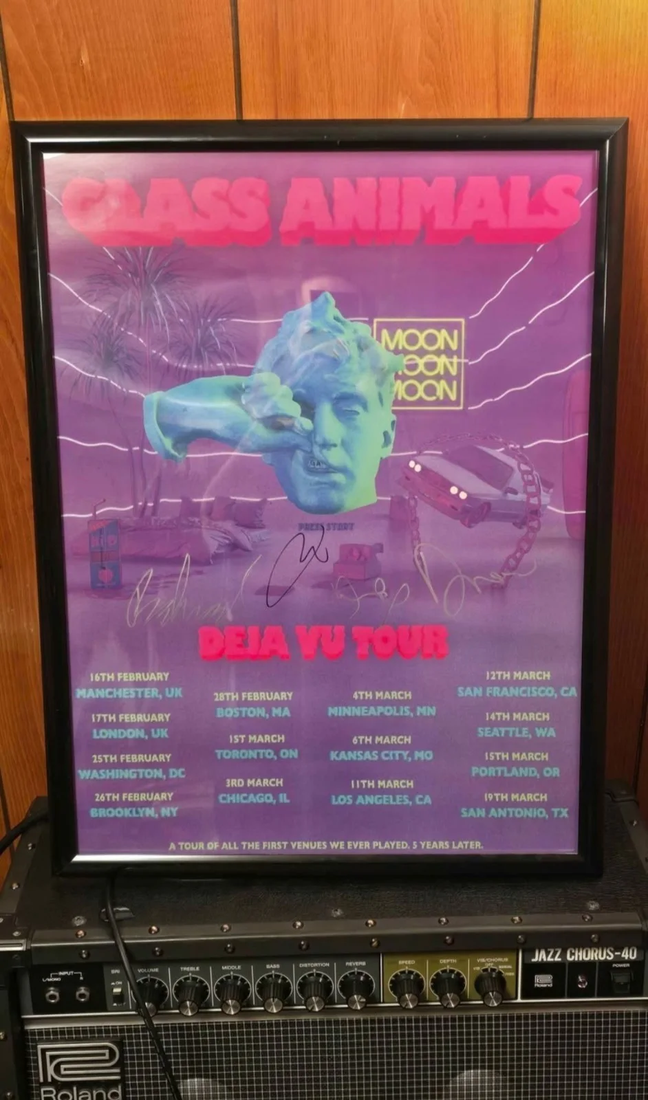 RARE Glass Animals Deja Vu Tour Poster SIGNED, изображение 3