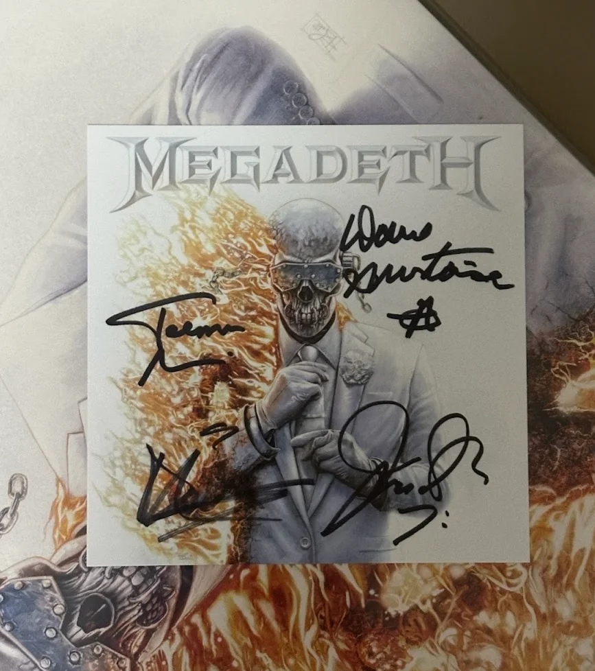 Megadeth Self Titled Blaze Vinyl 2xLP w/ Signed Art Card Autographed by the Band, изображение 2