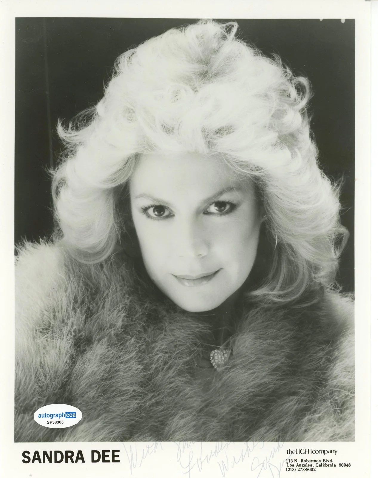 Sandra Dee — Sandra Dee "Imitation of Life" AUTOGRAPH Signed Autographed 8x10 Photo ACOA, image 2