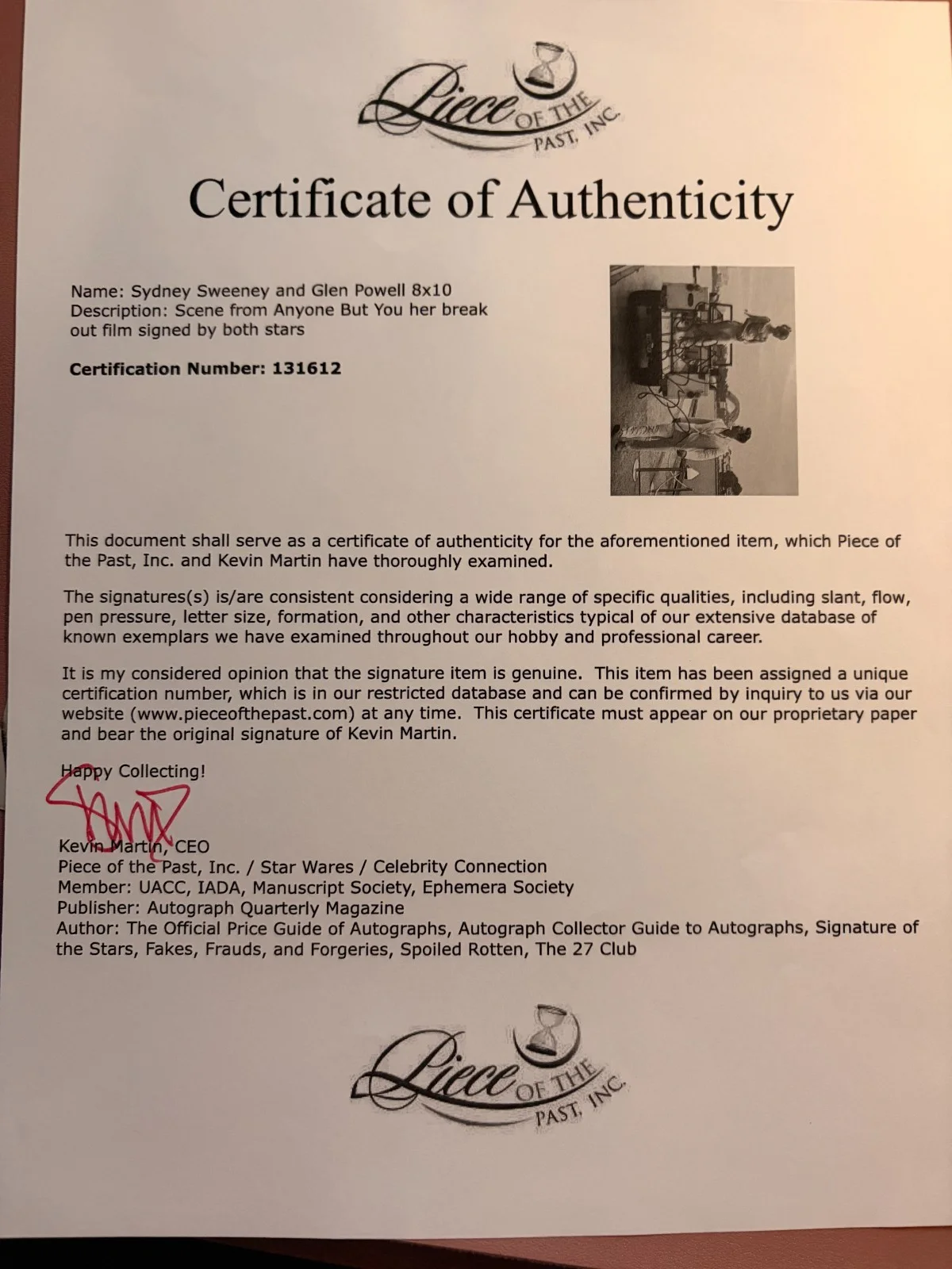 Sydney Sweeney, Glen Powell — Sydney Sweeney SIGNED & Glen Powell SIGNED•Anyone But You•Piece of the Past CERT, изображение 3