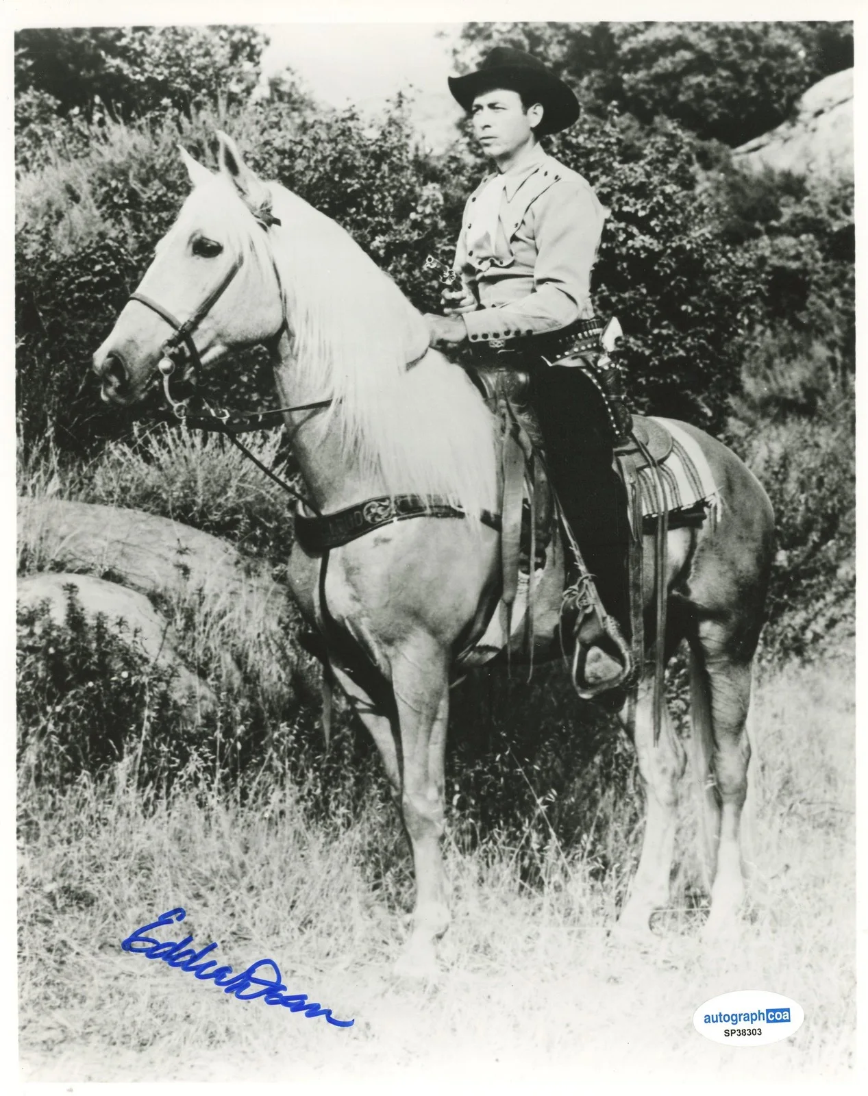 Eddie Dean — Eddie Dean "Harmony Trail" AUTOGRAPH Signed Singing Cowboy 8x10 Photo ACOA, изображение 2