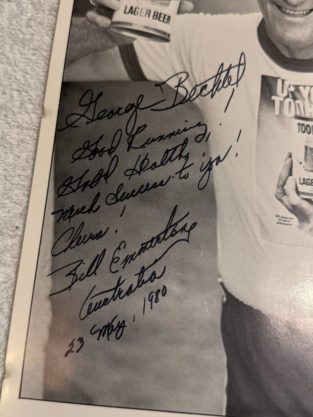 Bill Emmerton — Bill Emmerton Autographs Aussie Ultramarathoner - 8x10 Photo & Fitness Pamphlet, изображение 2