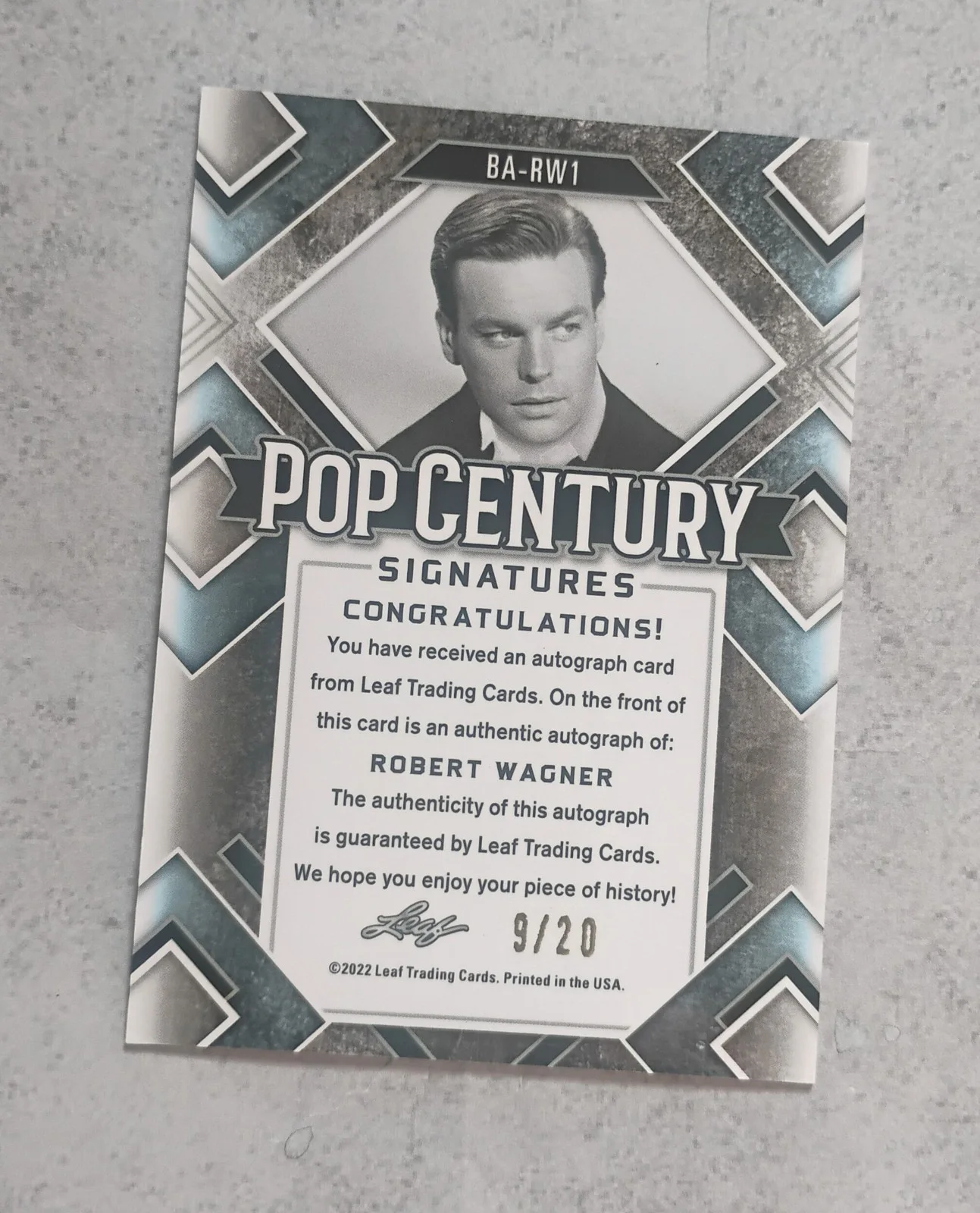 Robert Wagner Hand Signed Autograph Pop Century Trading Card NO US TARIFFS, image 4