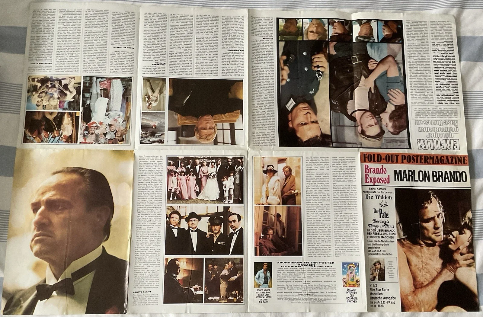 Fold Out Poster Magazine Marlon Brando German Magazine 1974, image 3