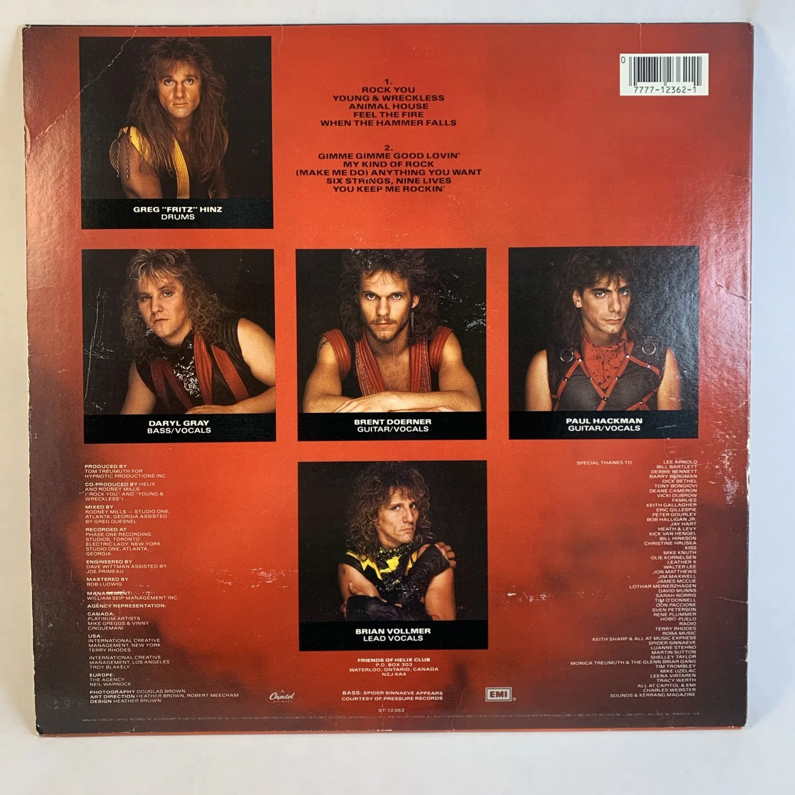 Helix Walkin The Razors Edge Album Cover Signed by 3 Members Vinyl Record LP, изображение 5