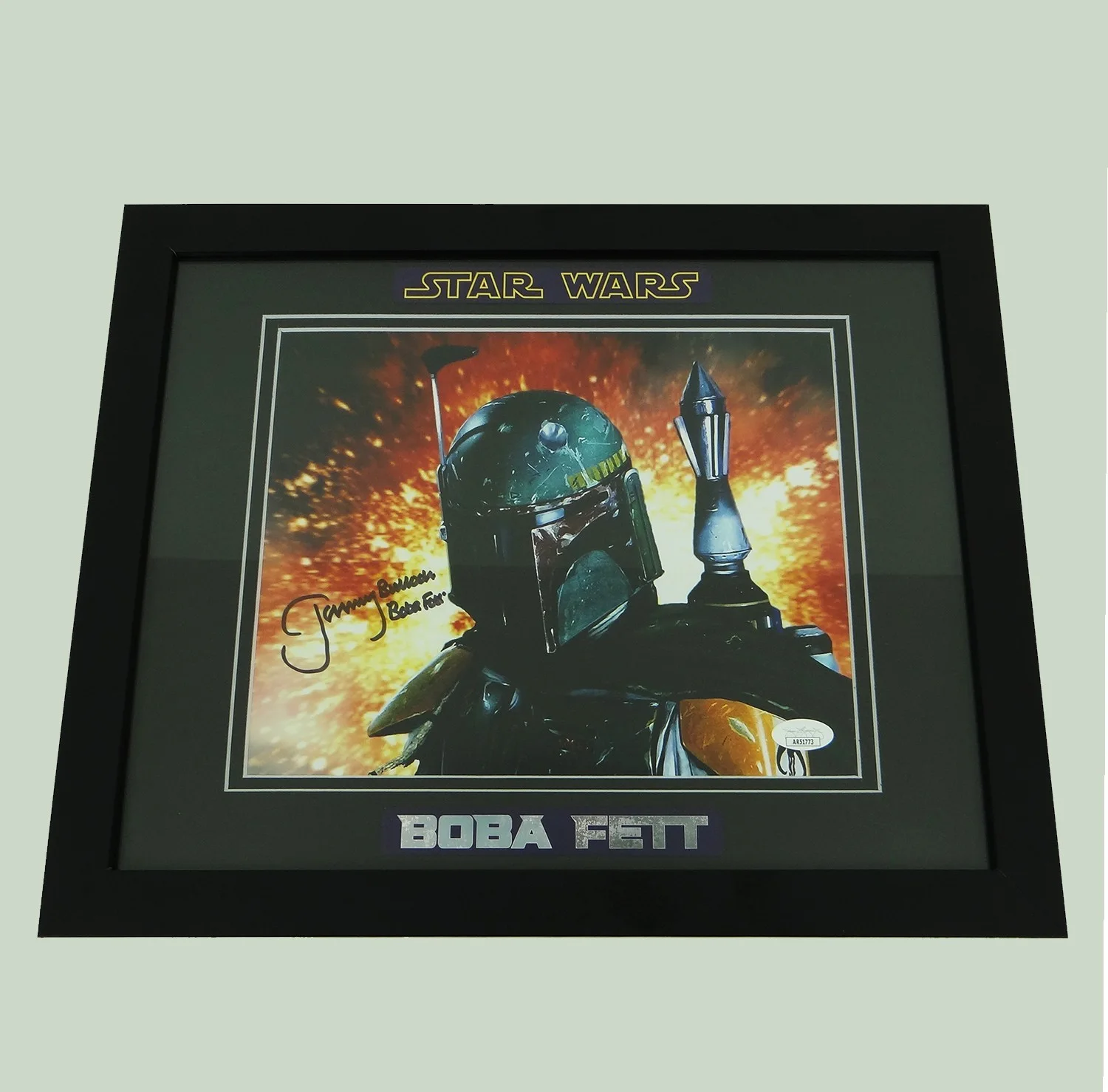 Jeremy Bulloch — Jeremy Bulloch Hand-Signed Star Wars Boba Fett 8x10 Photo Custom Framed JSA COA, изображение 2