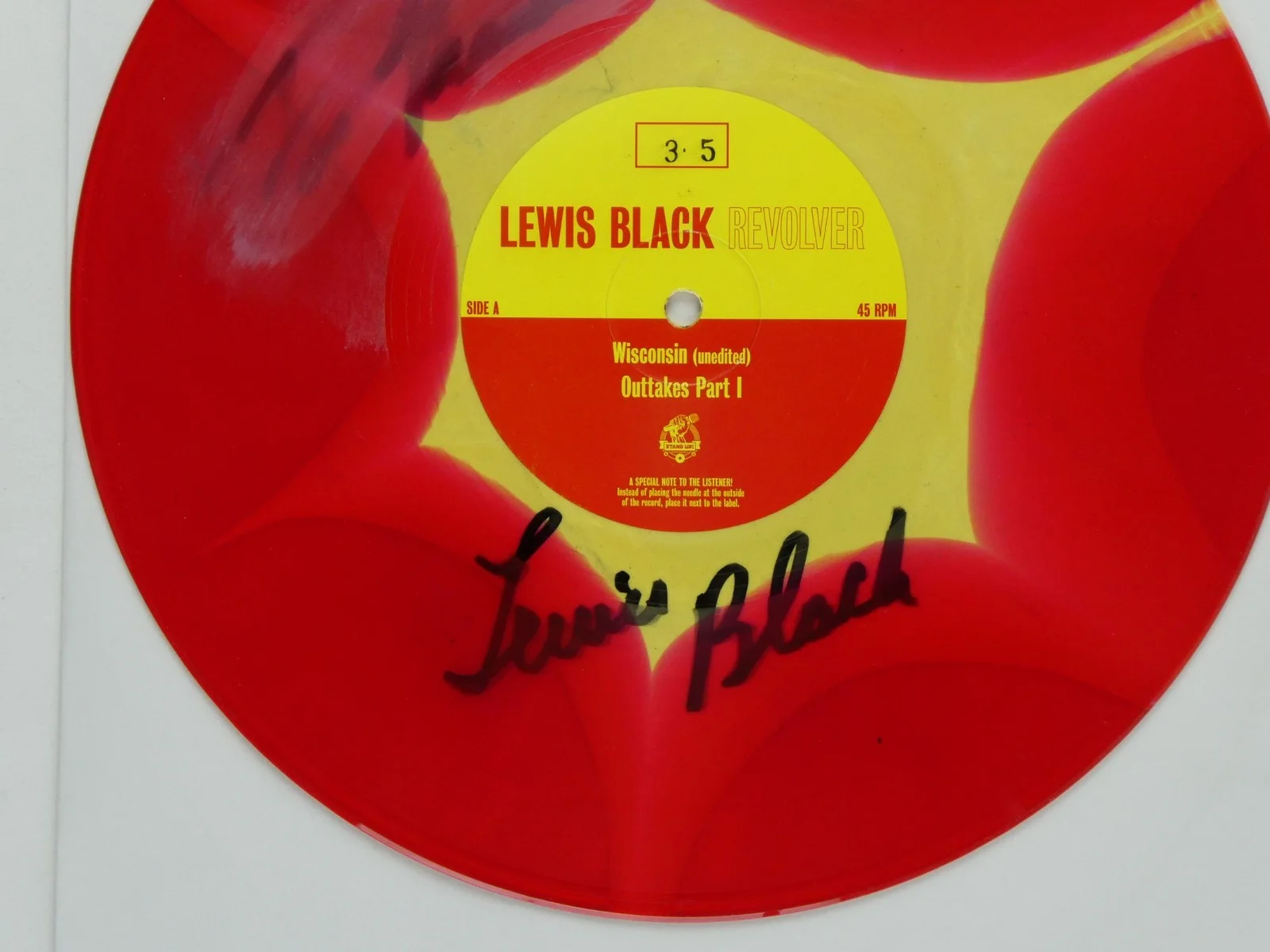 Lewis Black — Lewis Black Signed 10" Revolver Vinyl LP Album 45 rpm Autographed Used, Damaged, изображение 3