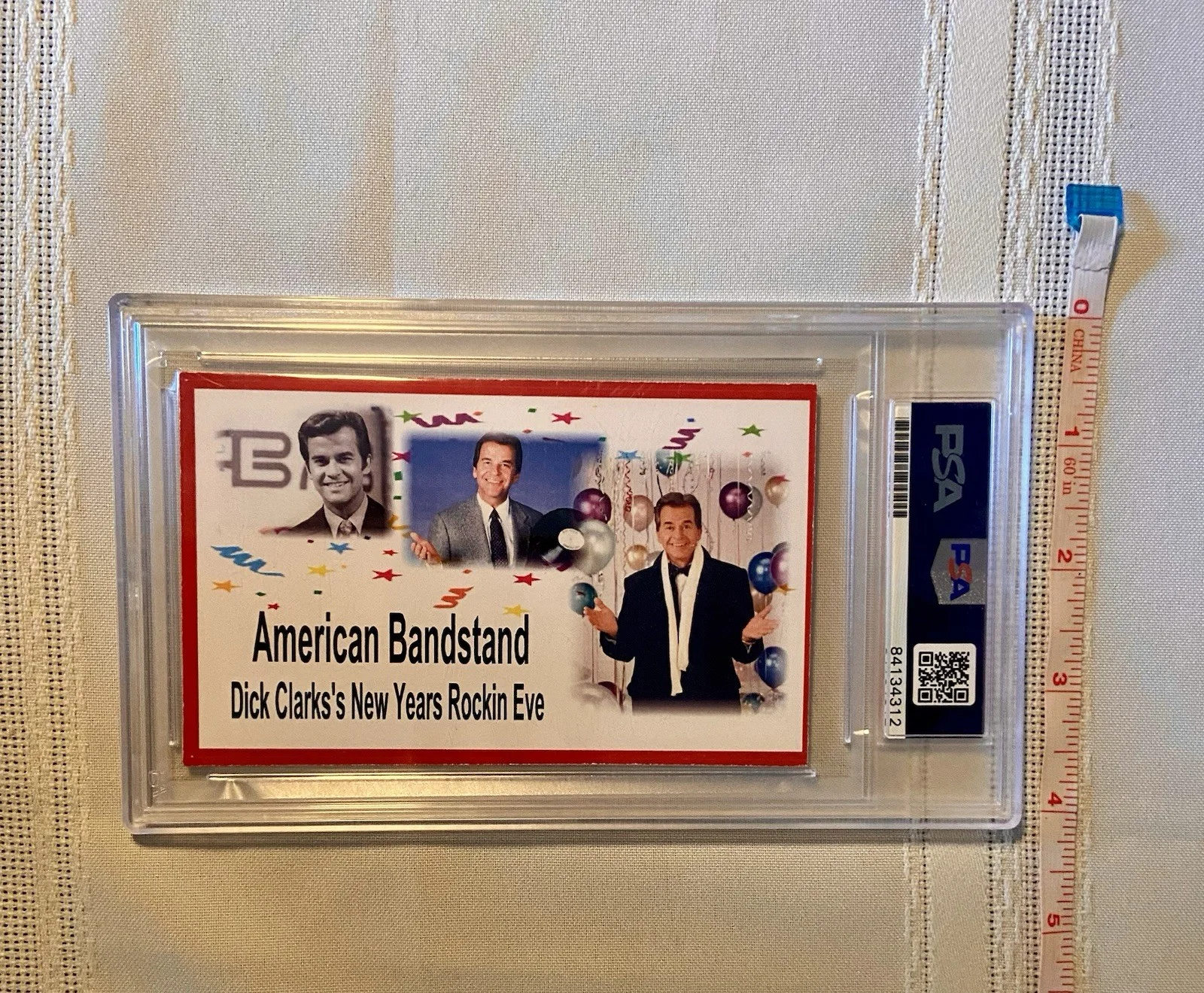 Dick Clark — Dick Clark Signed Card - PSA COA Slab - American Bandstand, New Years Eve Host, изображение 2