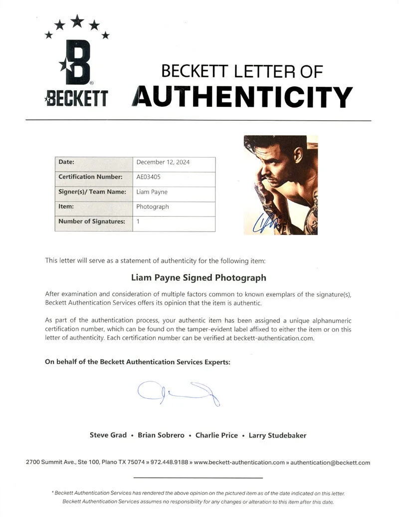 LIAM PAYNE SIGNED AUTOGRAPHED 10x8 PHOTO X FACTOR ONE DIRECTION RARE BECKETT BAS, image 3