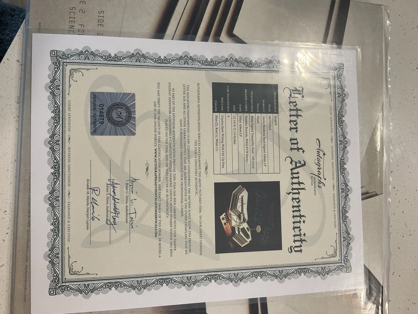 Tranquility Base Hotel + Casino Signed Record w/ Autographs Authentication, image 2