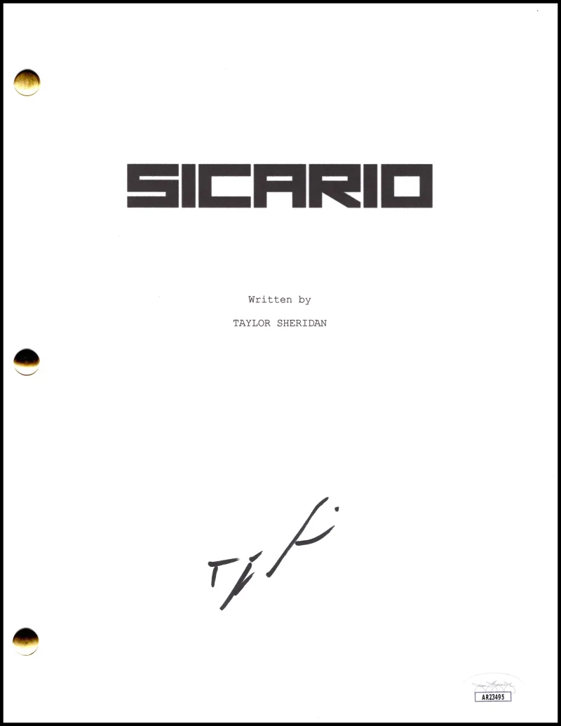 Denis Villeneuve — Denis Villeneuve Signed Autograph Sicario Full Movie Script Screenplay - JSA COA