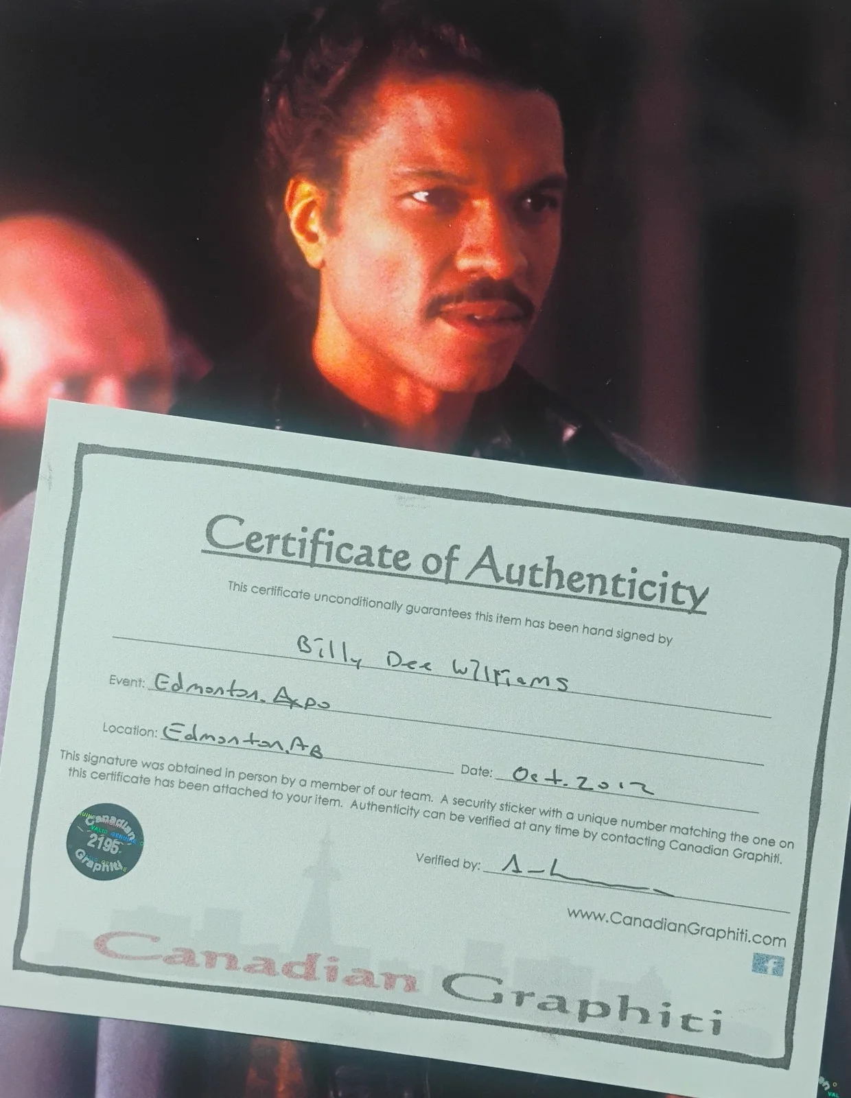 Billy Dee Williams Hand Signed 8x10 Photo COA Star Wars NO US TARIFFS, image 4