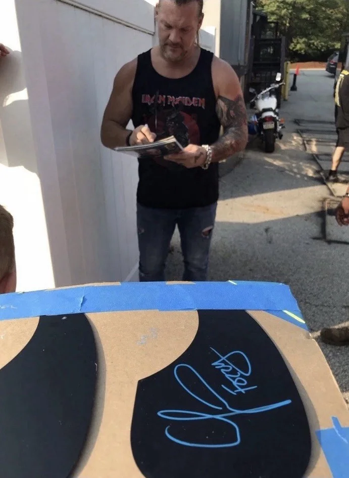 Chris Jericho Autographed Black Acoustic Guitar Fozzy Exact Proof, image 4