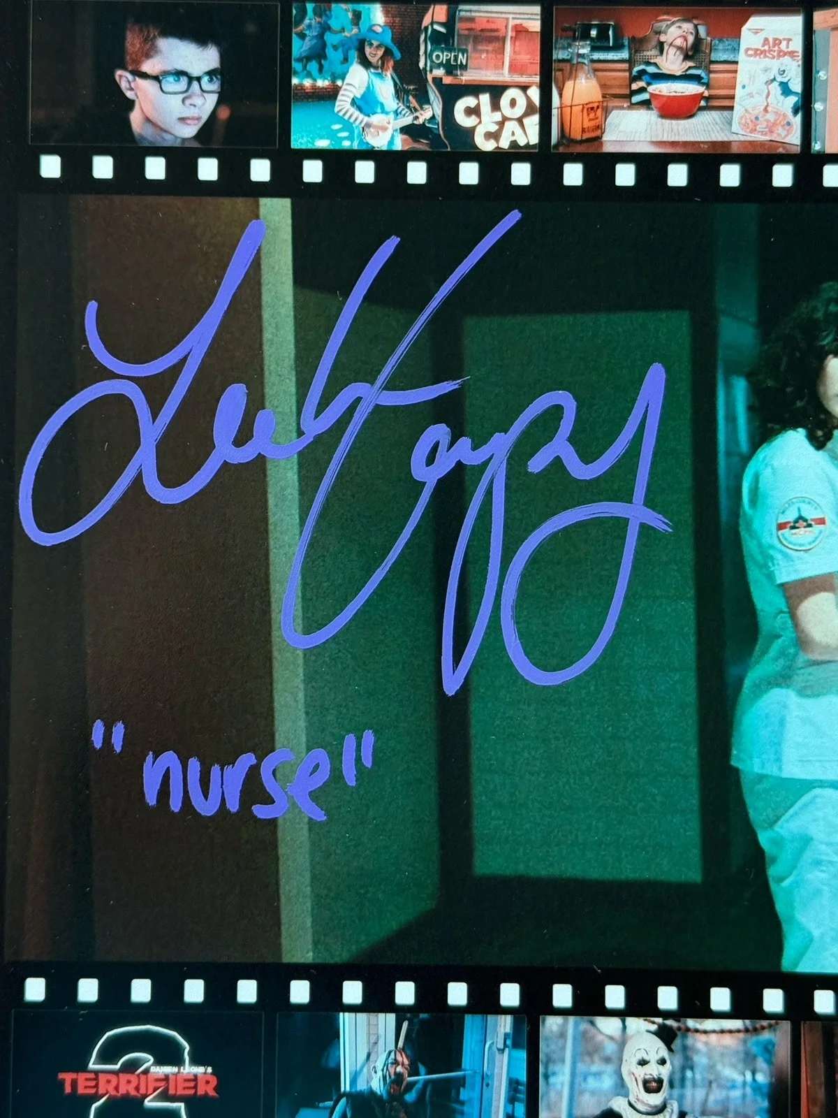 Leah Voysey — Leah Voysey signed Terrifier 2 Clown Cafe Host 8x10 Photo EXACT PROOF D, image 2