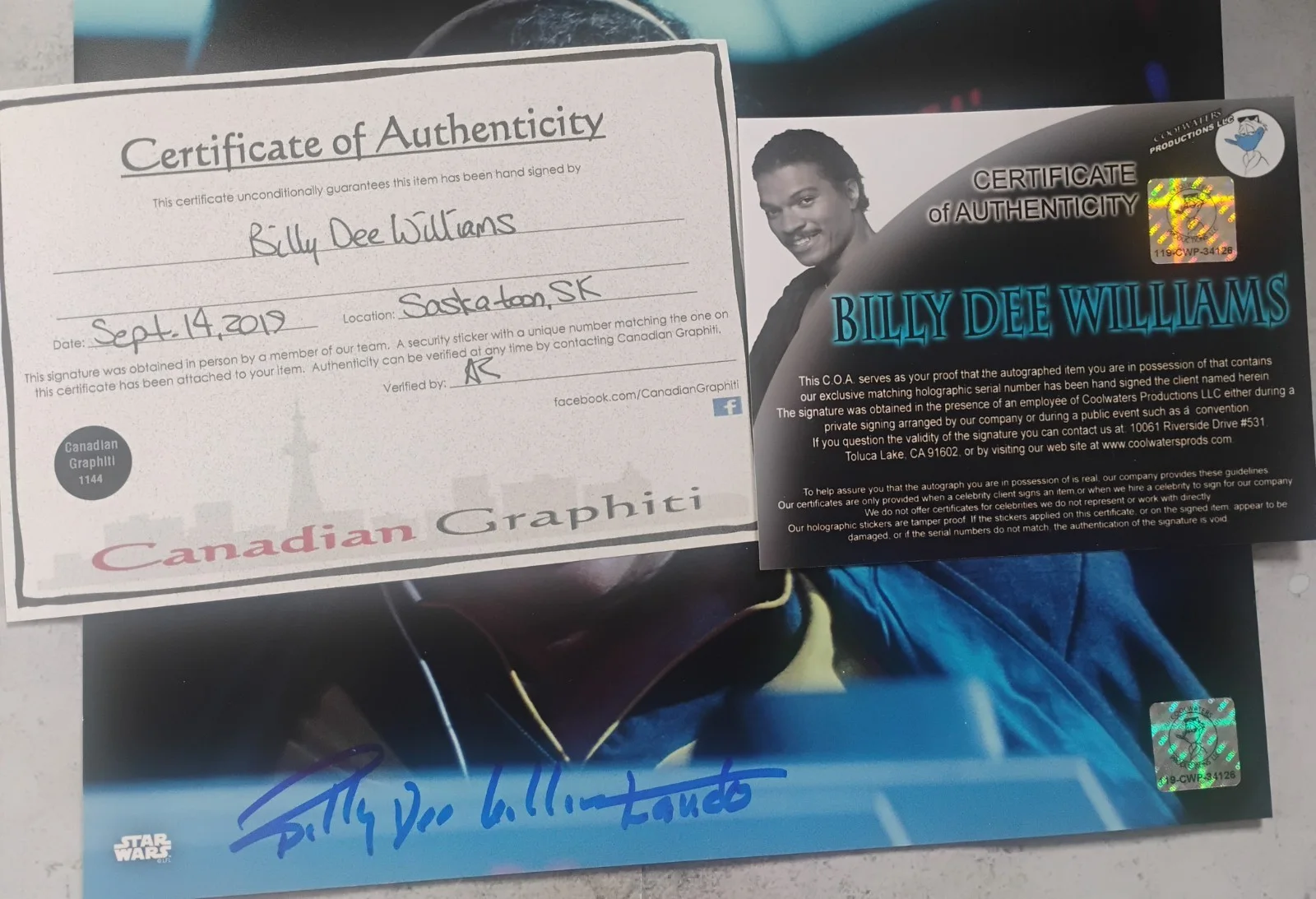 Billy Dee Williams Hand Signed 8x10 Photo 2 COA Star Wars NO US TARIFFS, image 4