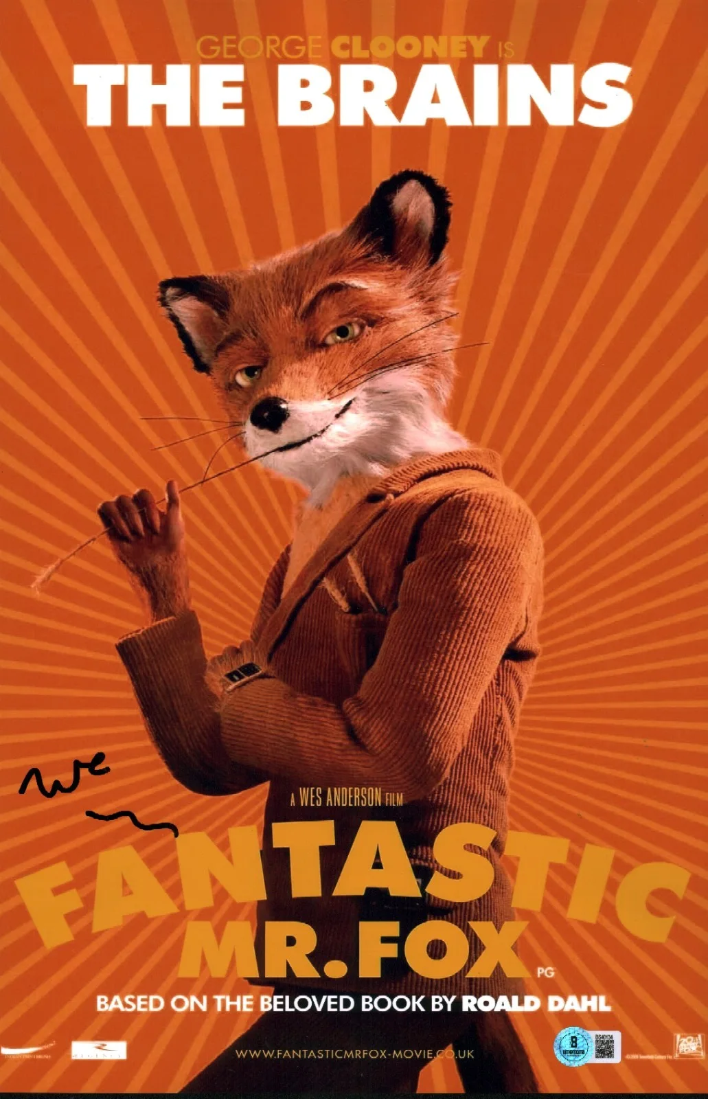 Wes Anderson — Wes Anderson Signed Autograph Fantastic Mr. Fox Director 11x17 Photo BAS COA