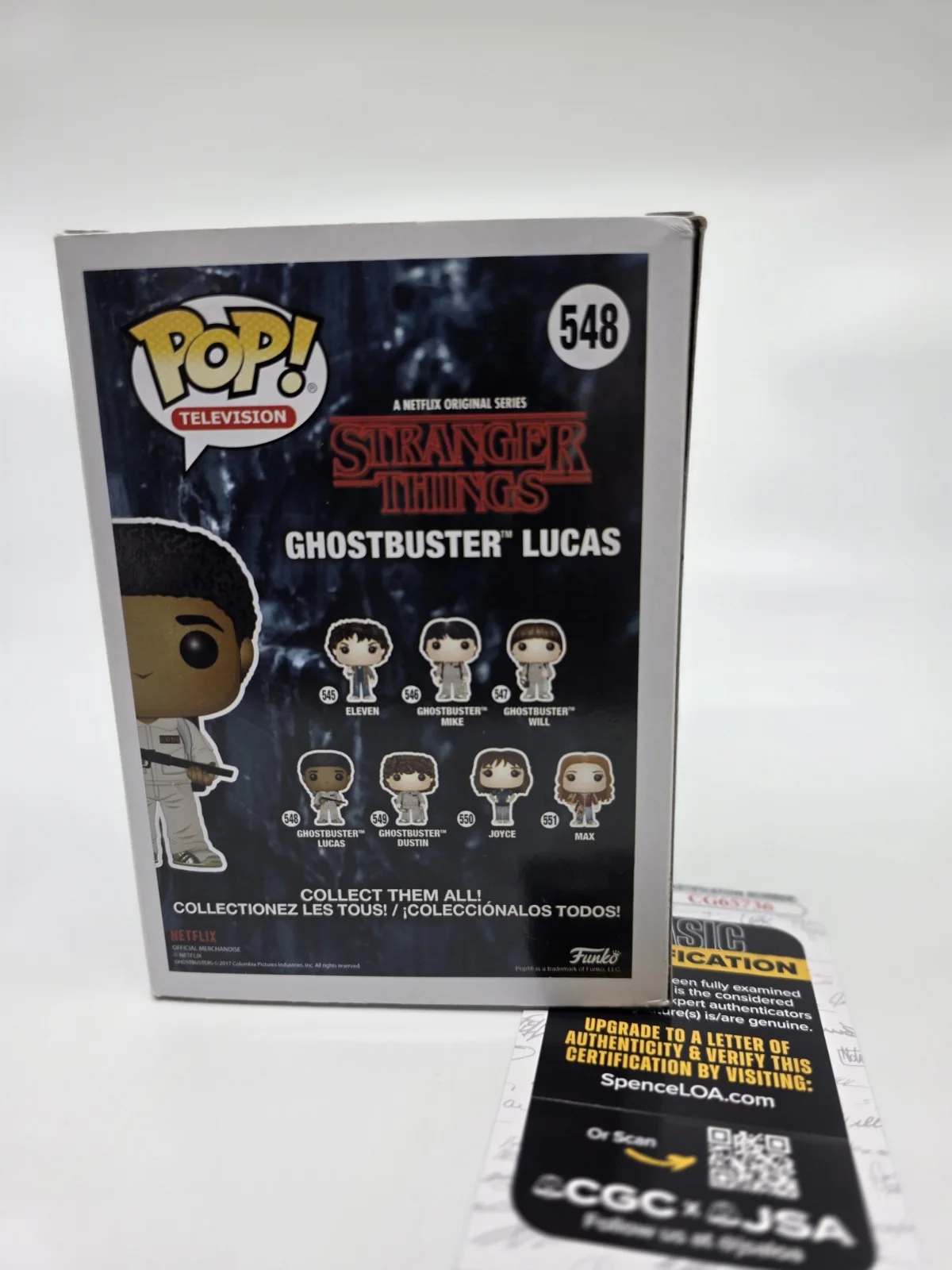 Caleb McLaughlin — Funko Pop Stranger Things Ghostbuster Lucas Caleb McLaughlin Signed JSA w/ Quote, image 3