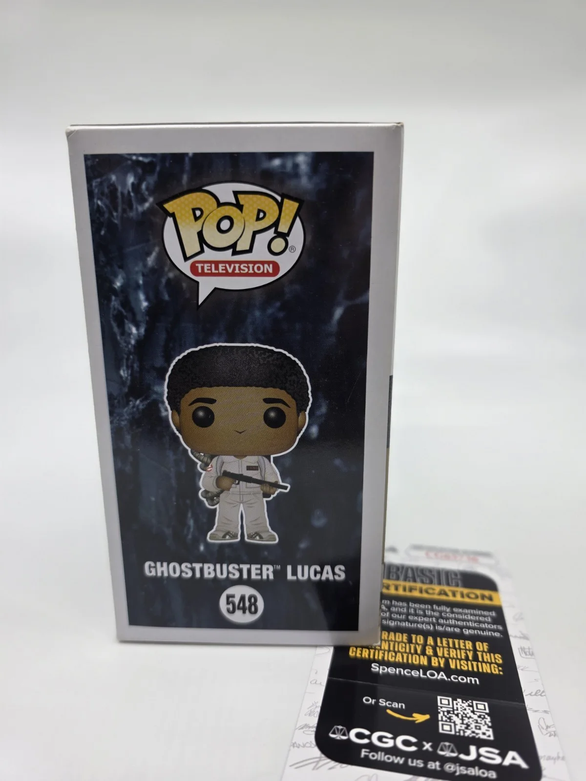 Caleb McLaughlin — Funko Pop Stranger Things Ghostbuster Lucas Caleb McLaughlin Signed JSA w/ Quote, image 4