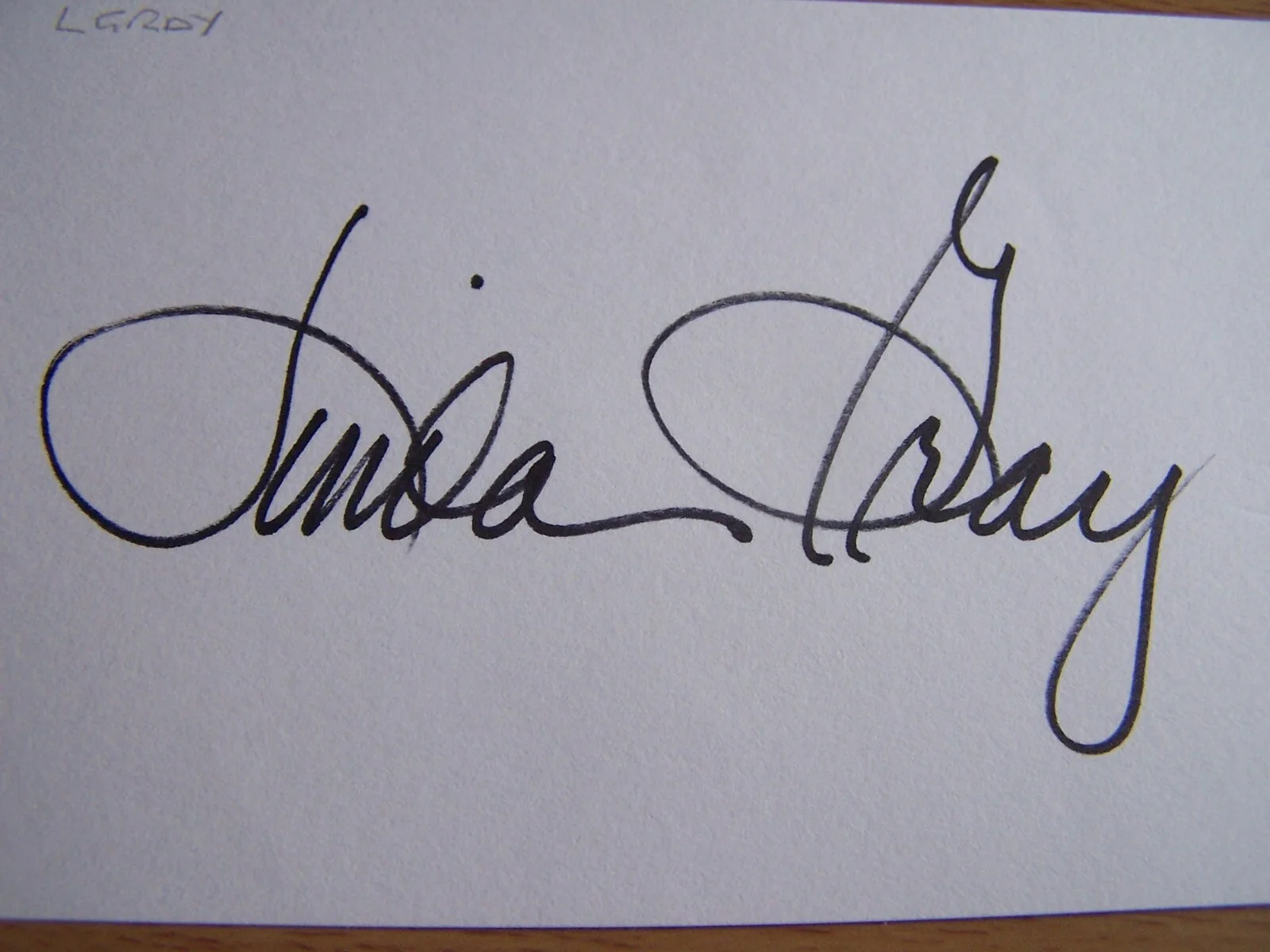 Linda Gray Hand Signed Autograph on Card Actress Dallas Sue Ellen, image 2