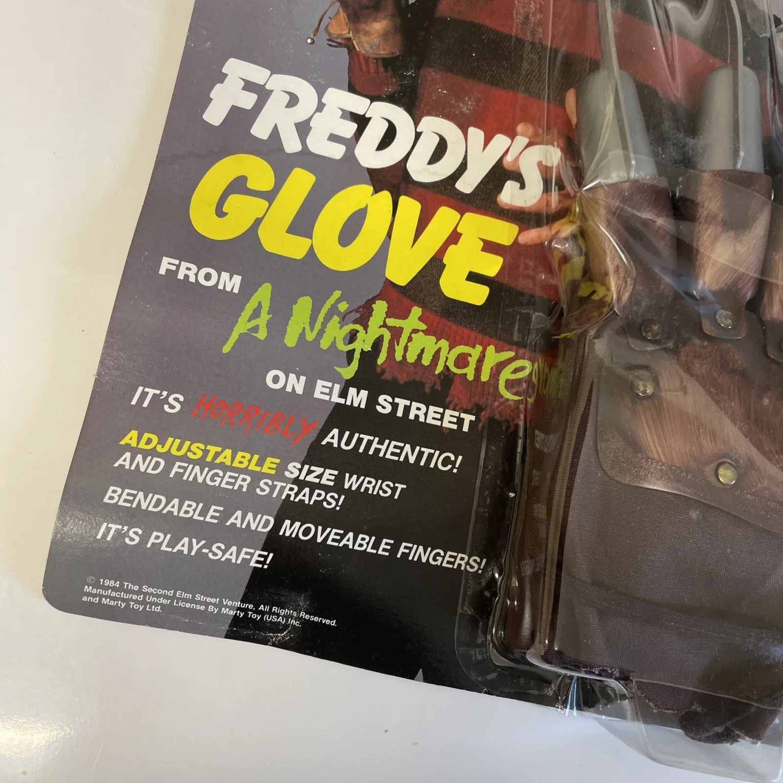 1984 Sealed The Nightmare on Elm Street Freddys Glove - MOC BNIB Unpunched Card, изображение 2