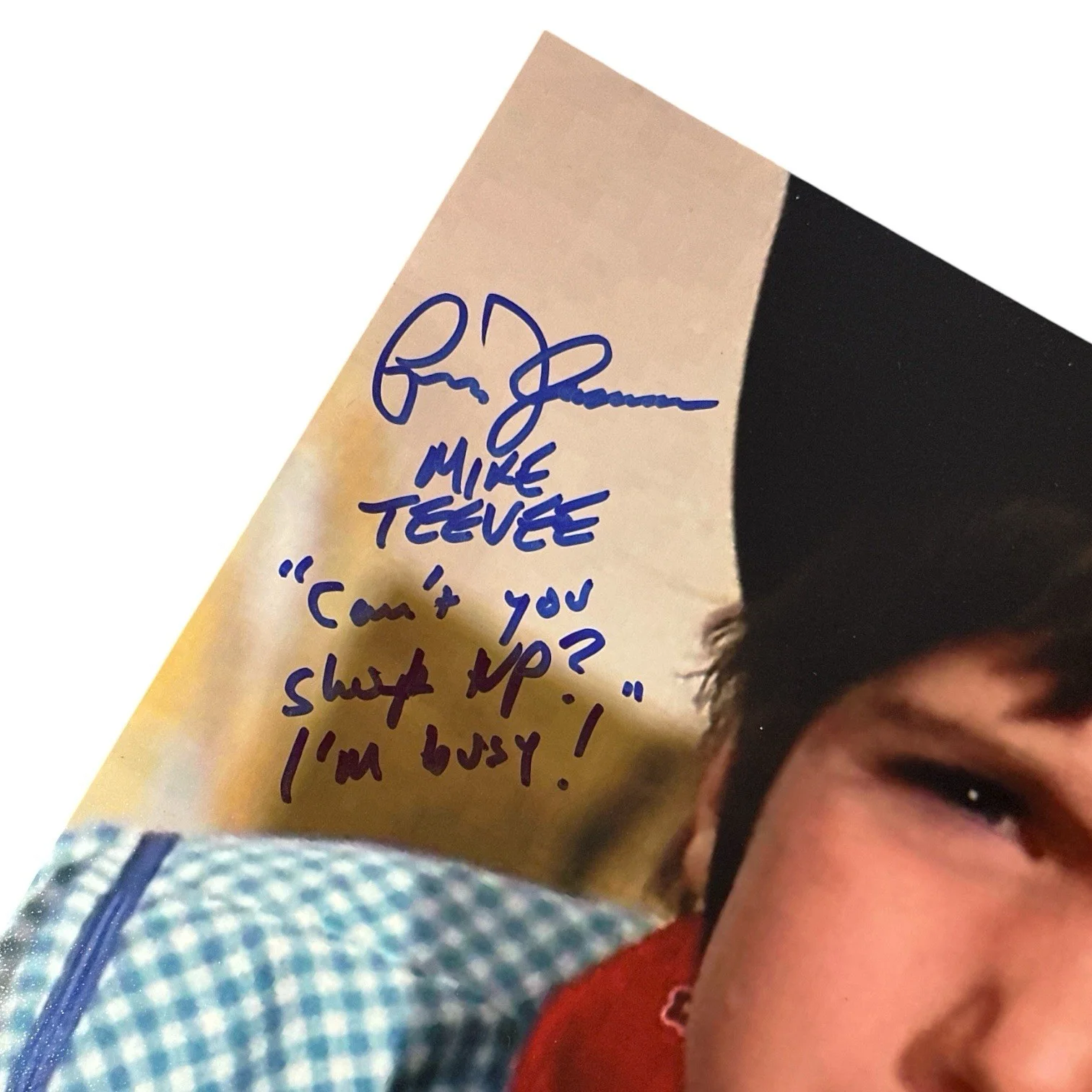 Paris Themmen — Paris Themmen Signed Autograph 11x14 Willy Wonka Mike Teevee W/ Quote! Holo COA!, изображение 2