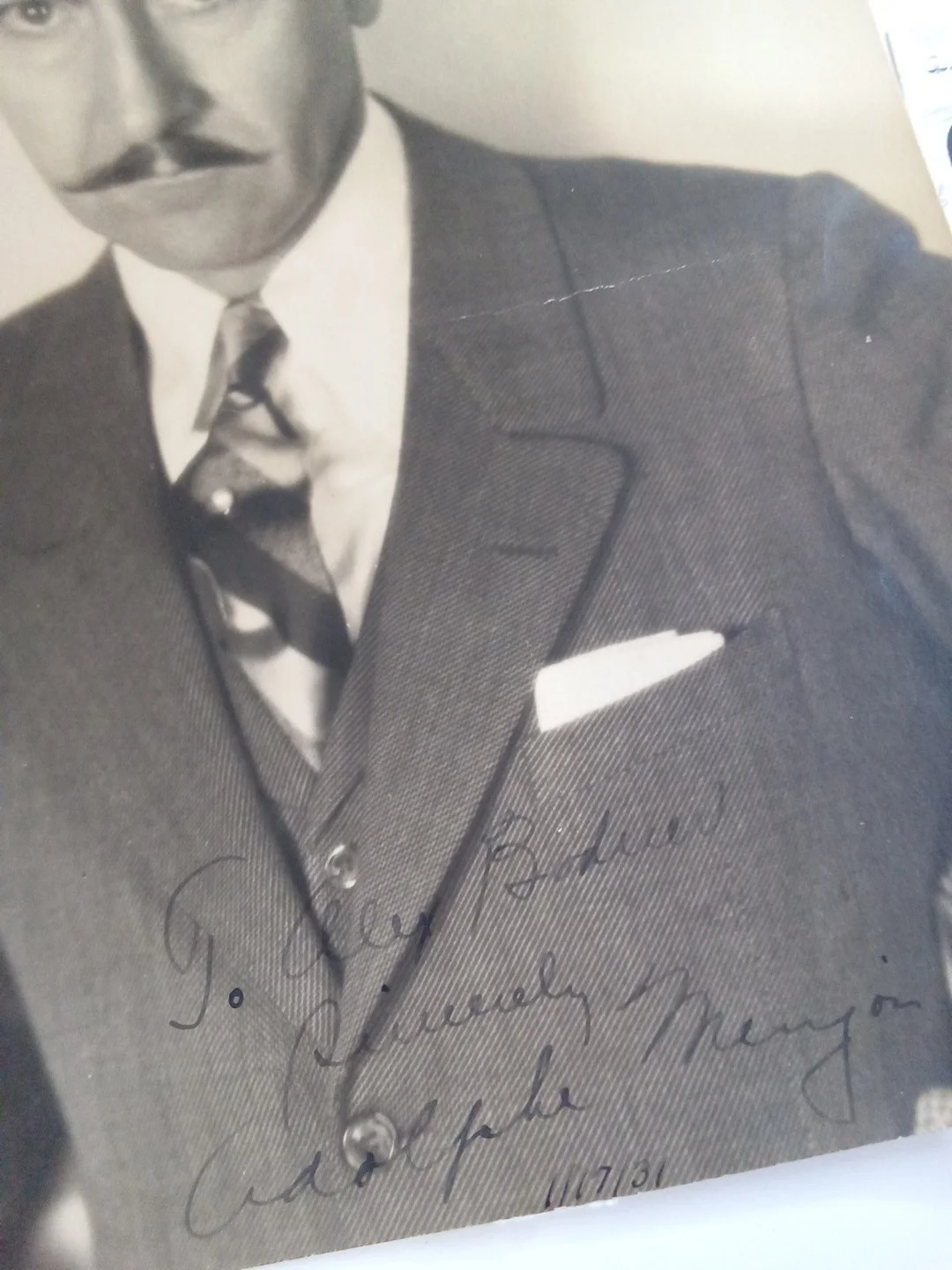 Adolphe Menjou Signed 8x10 Photo JSA Authentic The Front Page Path Of Glory, image 3