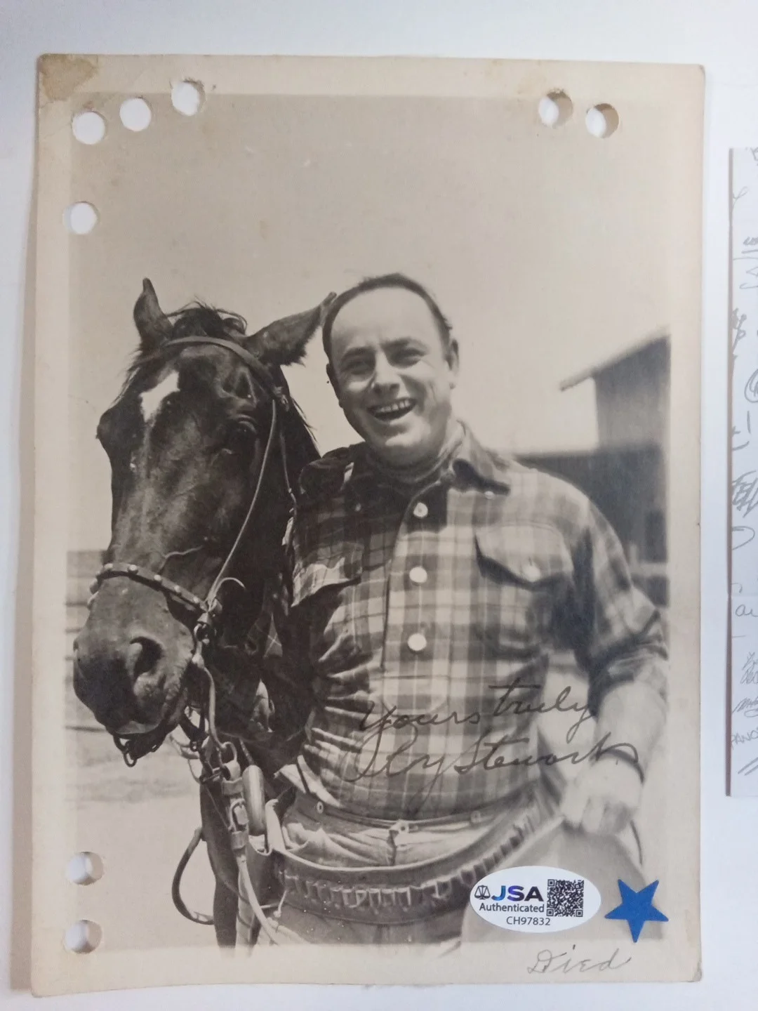 Roy Stewart Signed 5x7 Photo JSA Authentic Silent Movie Star King Kong Cowboy, изображение 2